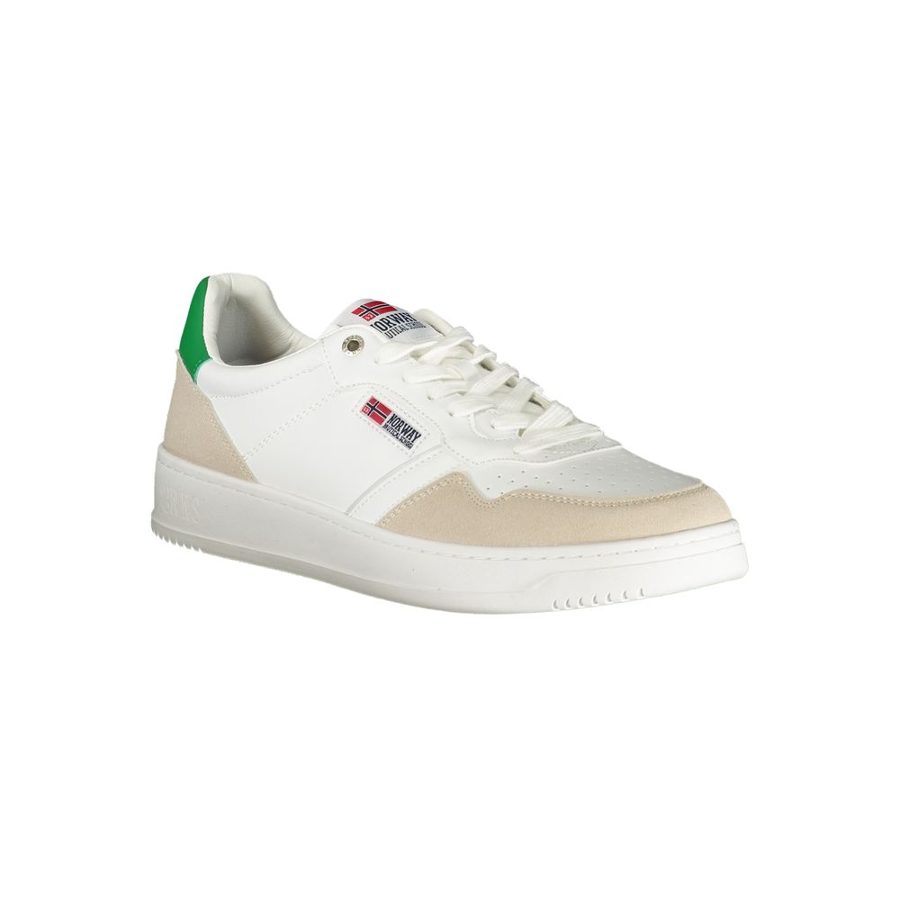 White Polyurethane Men Sneaker - ventzia