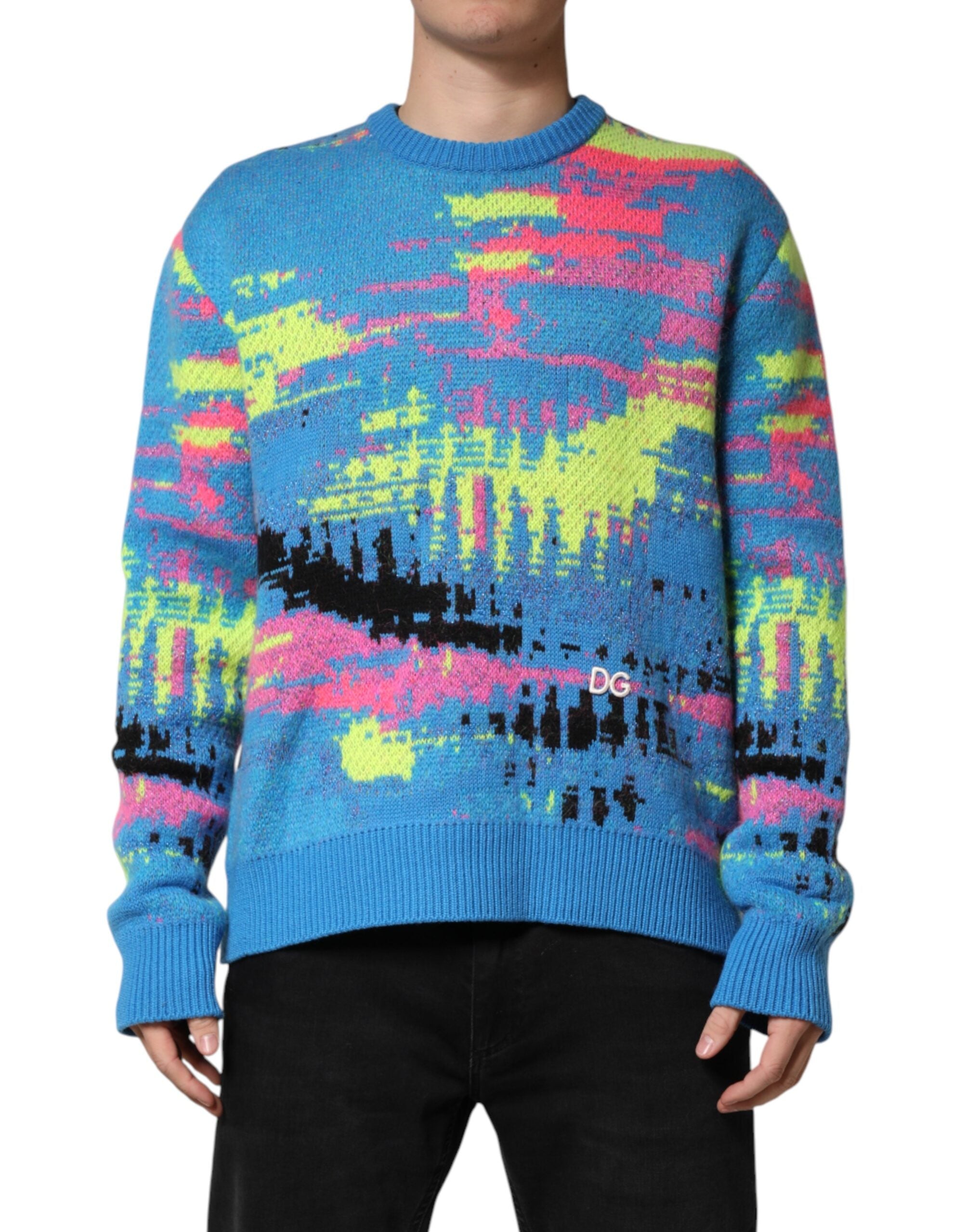 Multicolor Men Crew Neck Pullover Sweater - ventzia