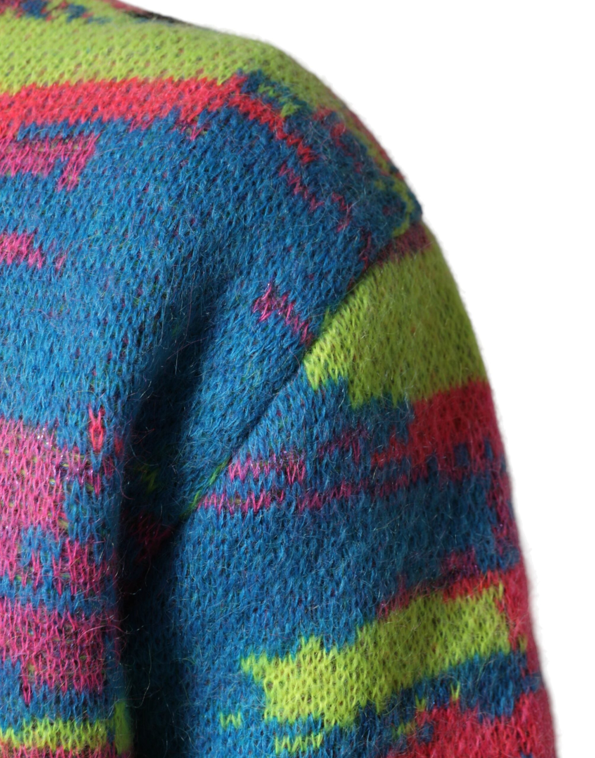 Multicolor Men Crew Neck Pullover Sweater - ventzia