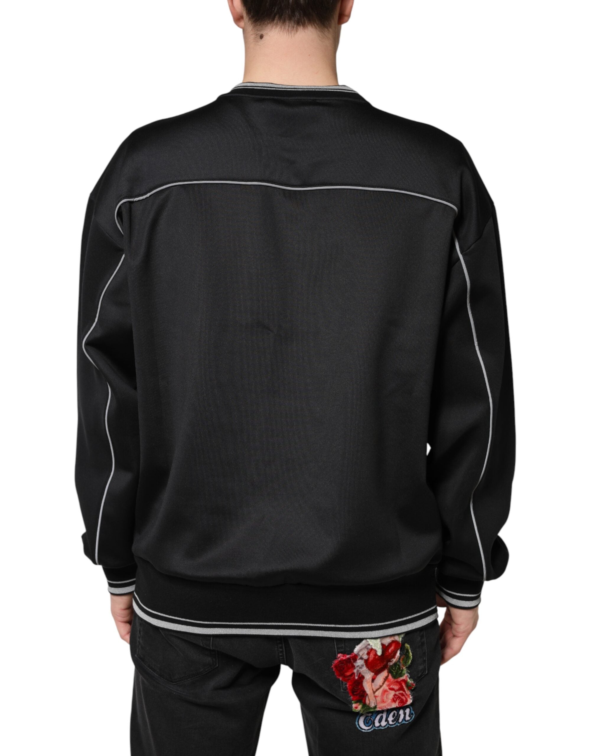 Black DG Logo Crew Neck Sweatshirt Sweater - ventzia
