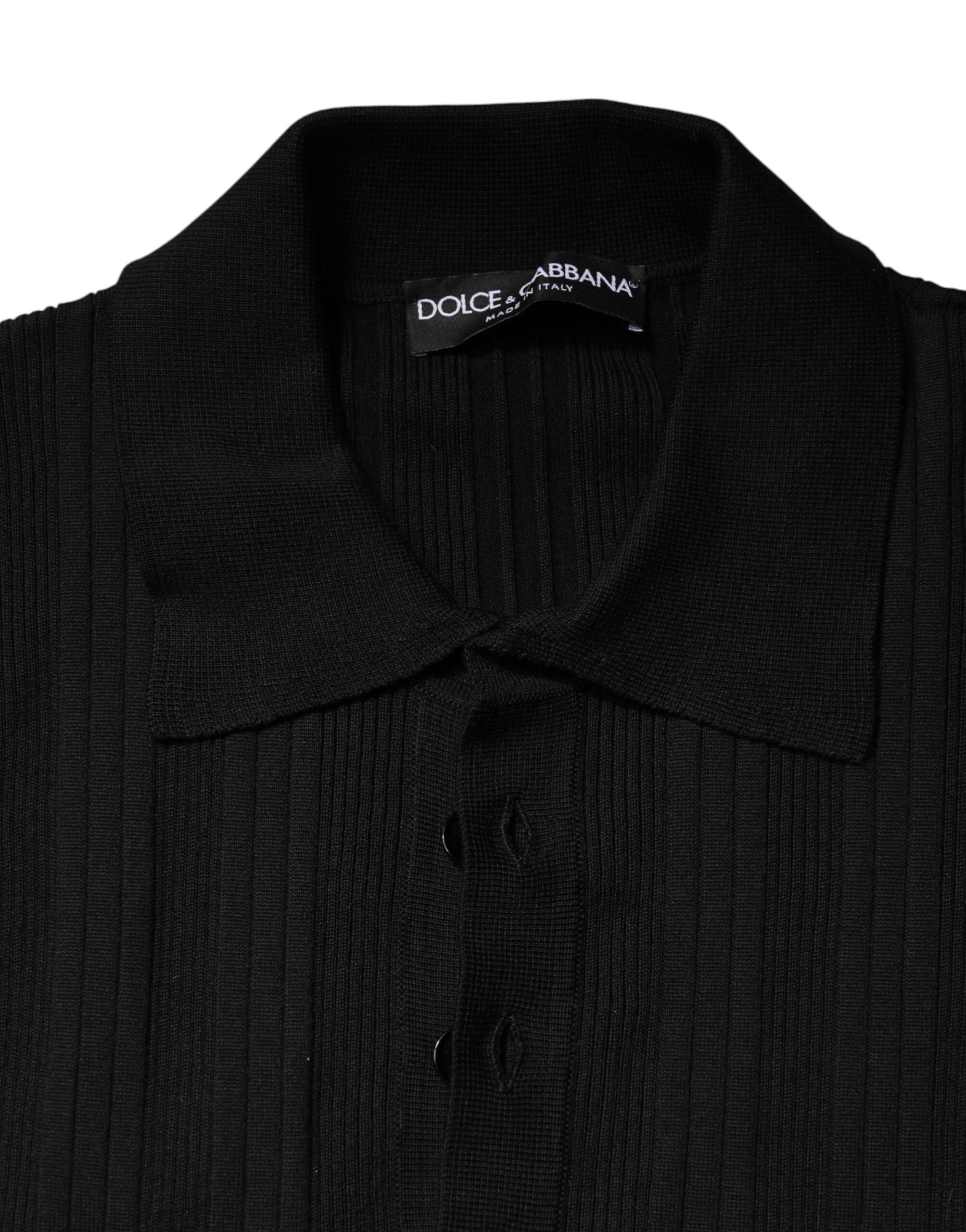 Black Crest Long Sleeve Men Pullover Sweater - ventzia