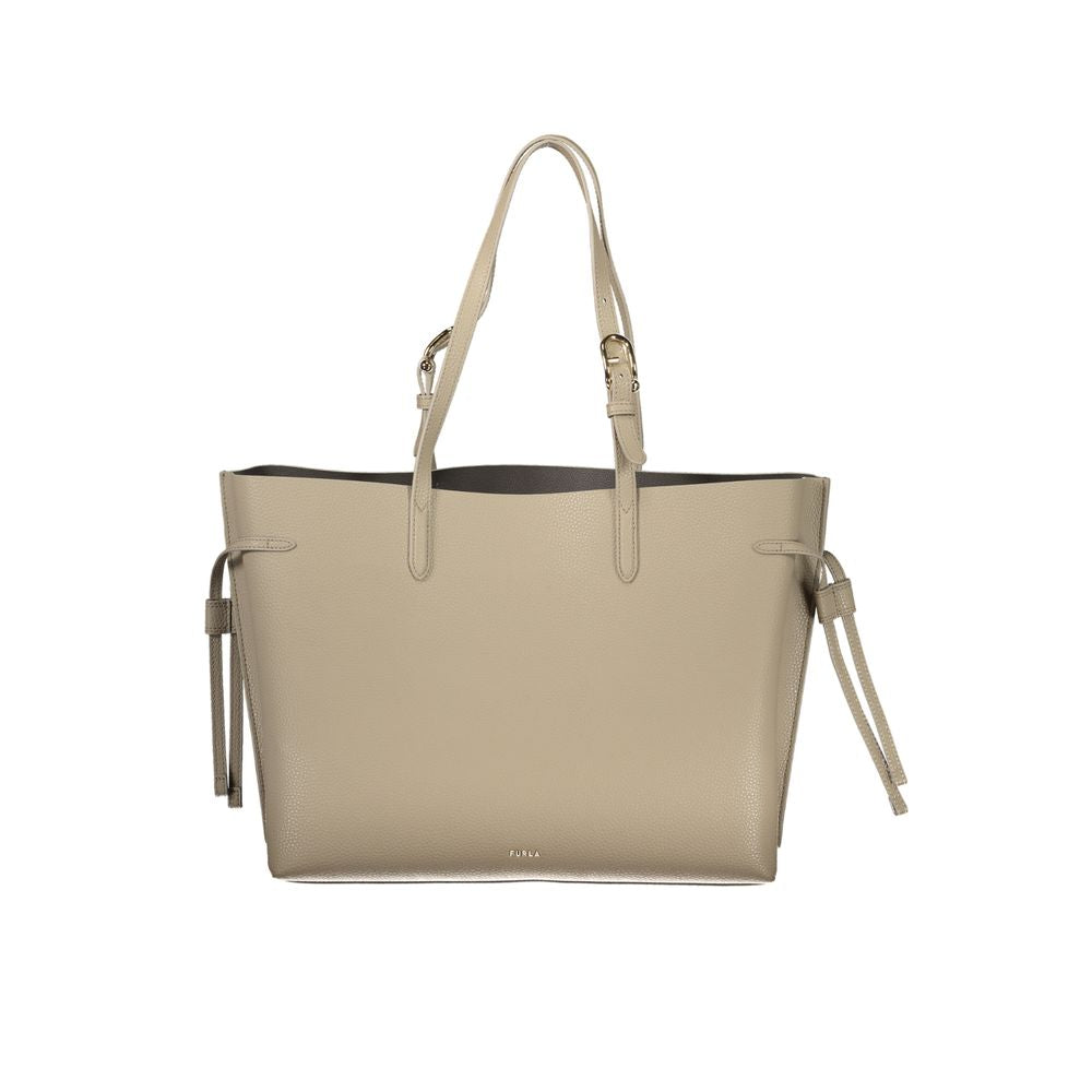 Beige Leather Women Handbag - ventzia