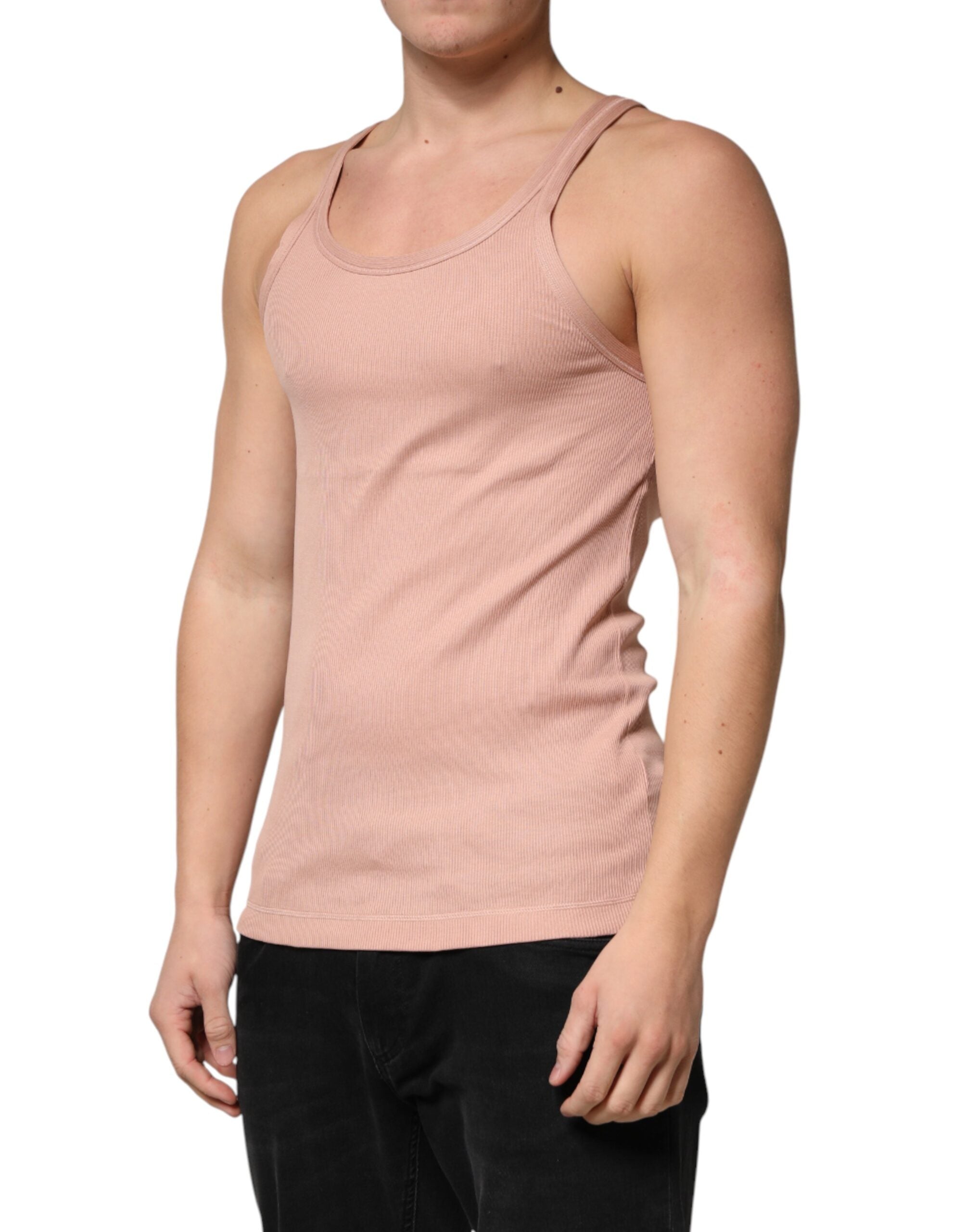Pink Sleeveless Round Neck Tank Top T-shirt - ventzia