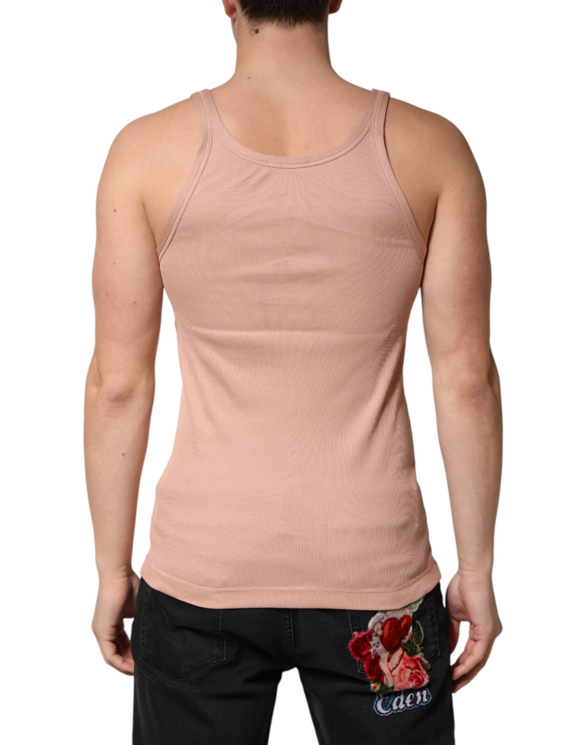 Pink Sleeveless Round Neck Tank Top T-shirt - ventzia