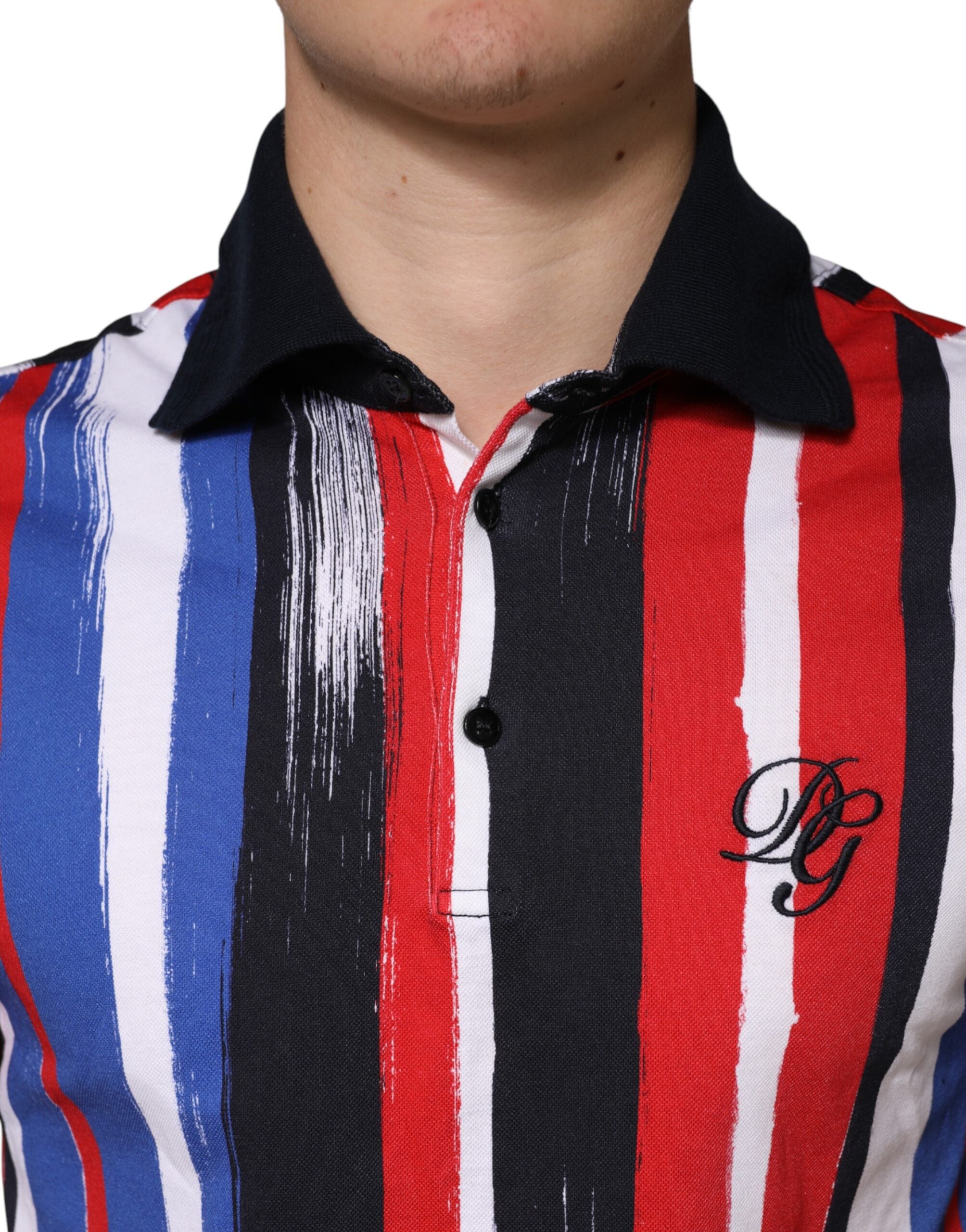 Multicolor Stripes Cotton Men Polo T-shirt - ventzia