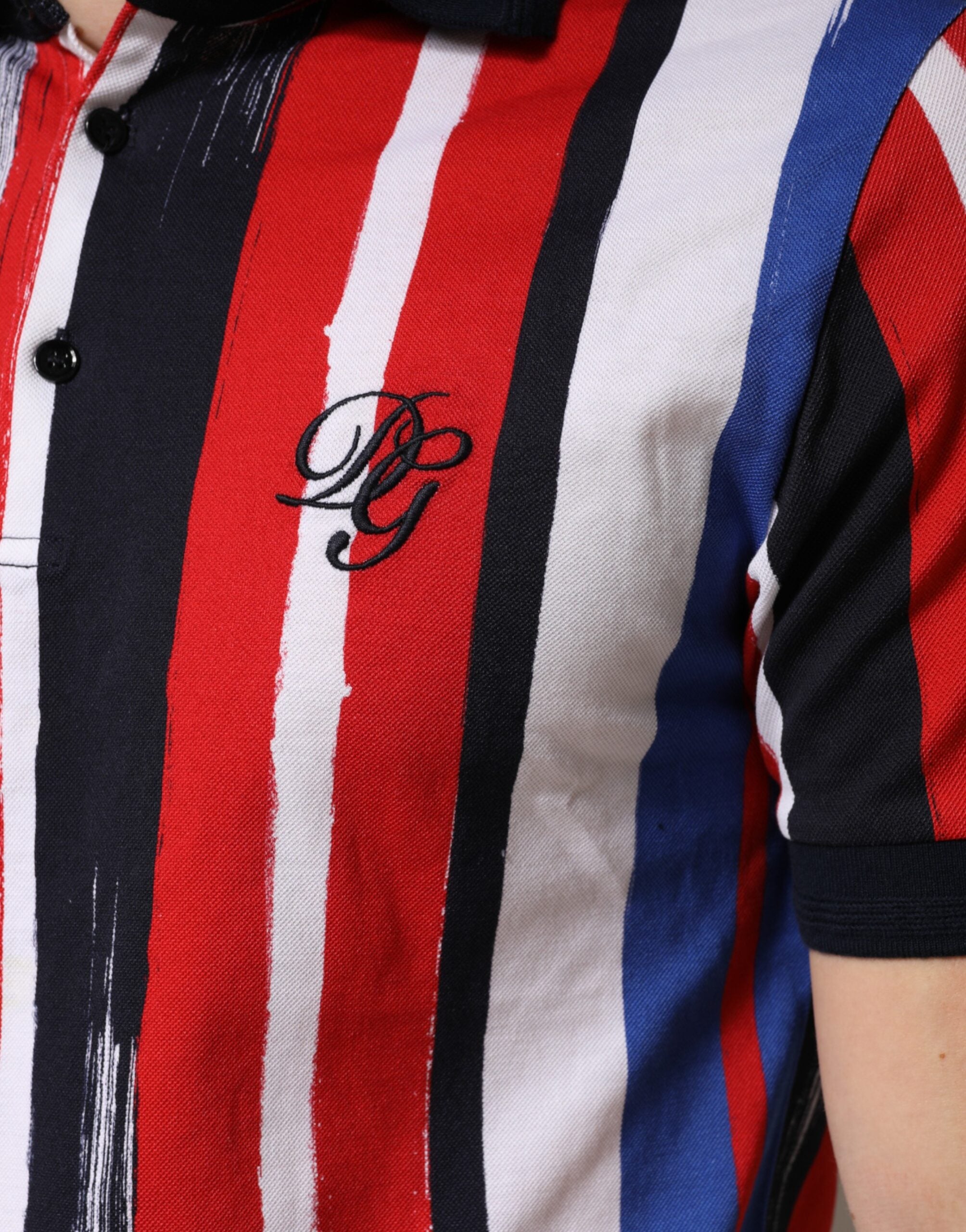 Multicolor Stripes Cotton Men Polo T-shirt - ventzia