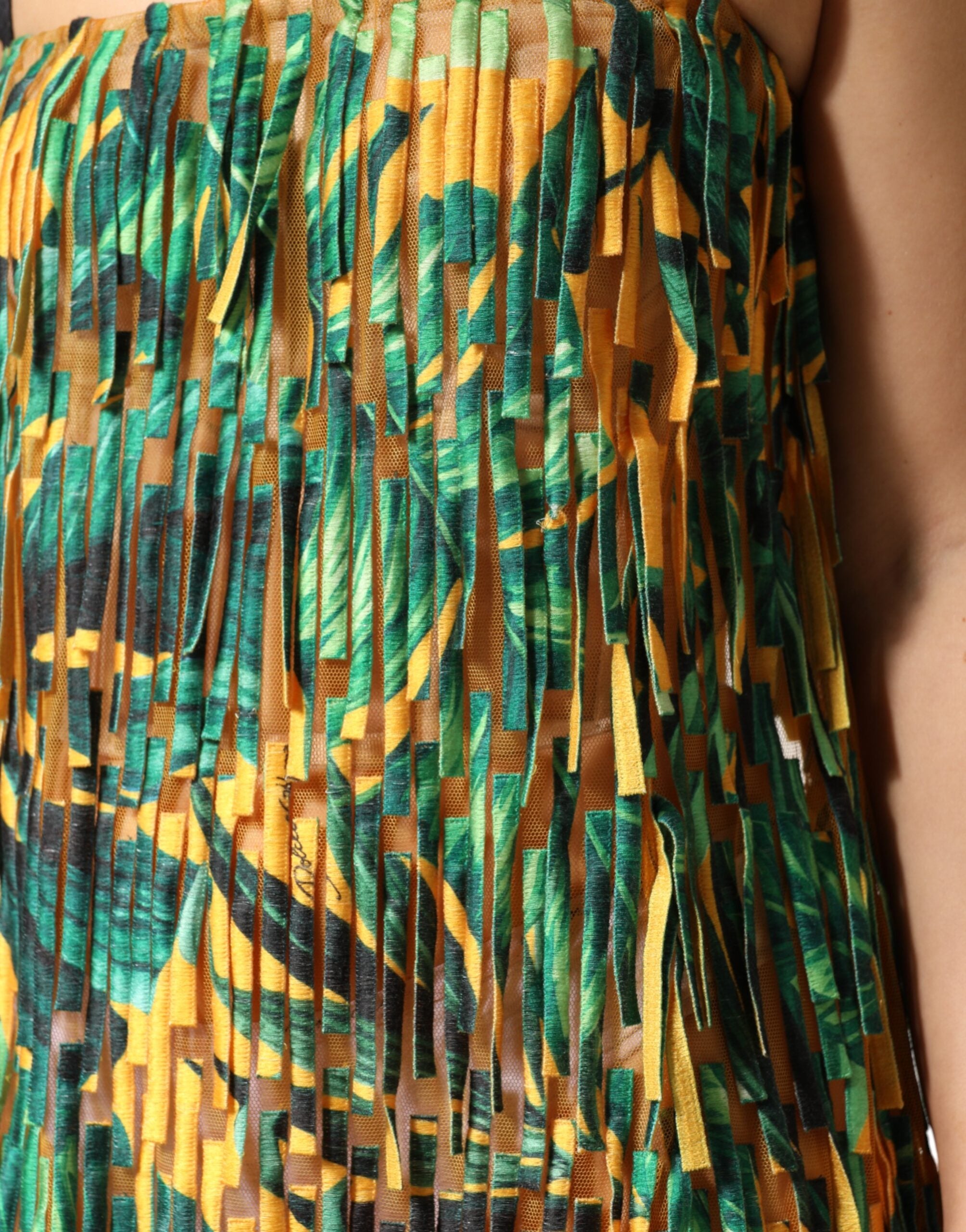 Multicolor Tropical Print Fringe Maxi Dress - ventzia