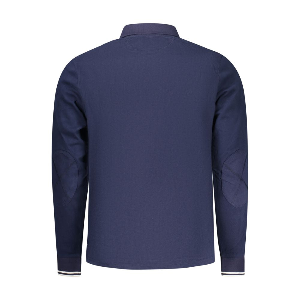 Blue Cotton Men Polo Shirt - ventzia