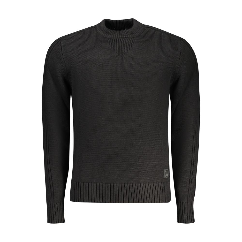 Black Cotton Men Sweater - ventzia