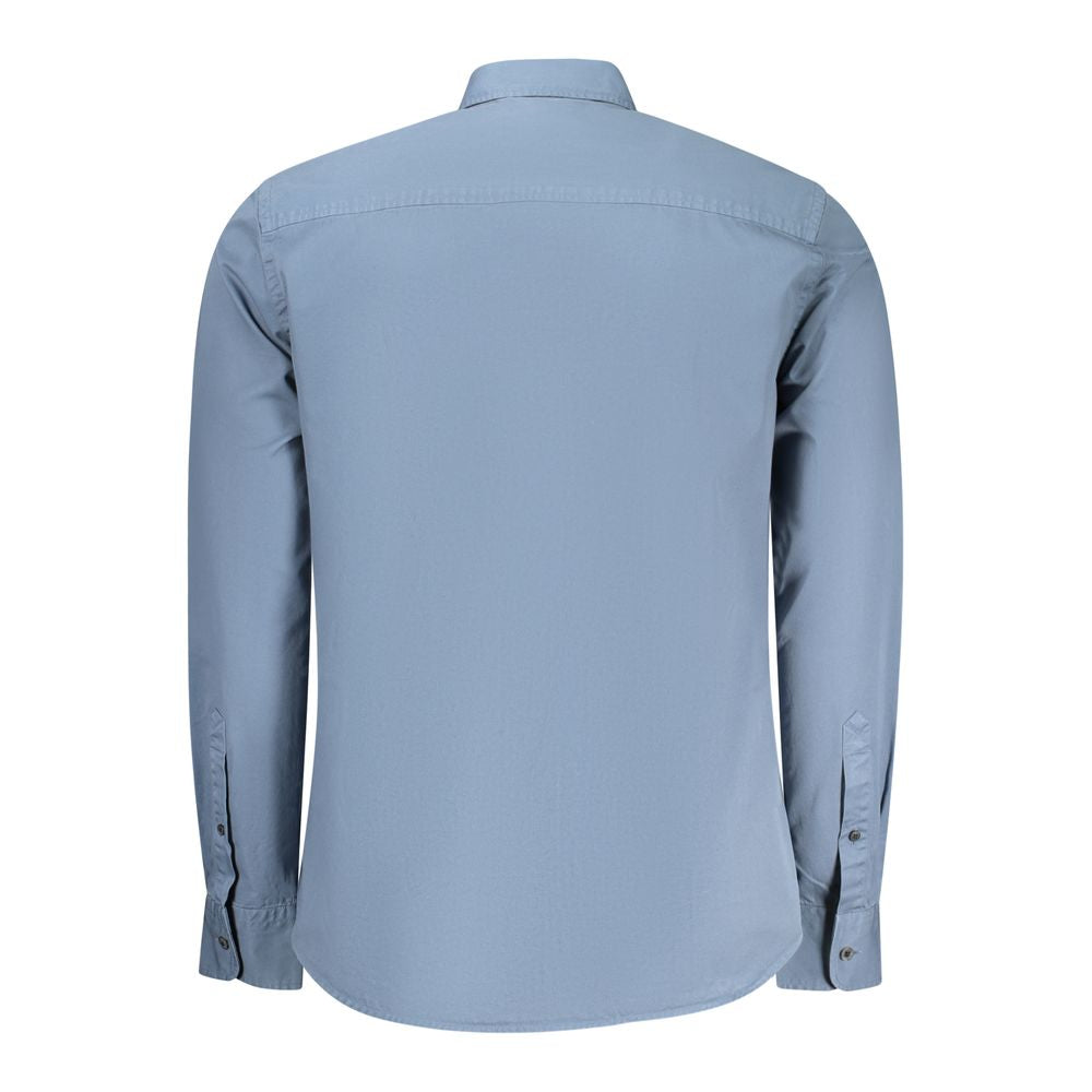 Blue Cotton Men Shirt - ventzia