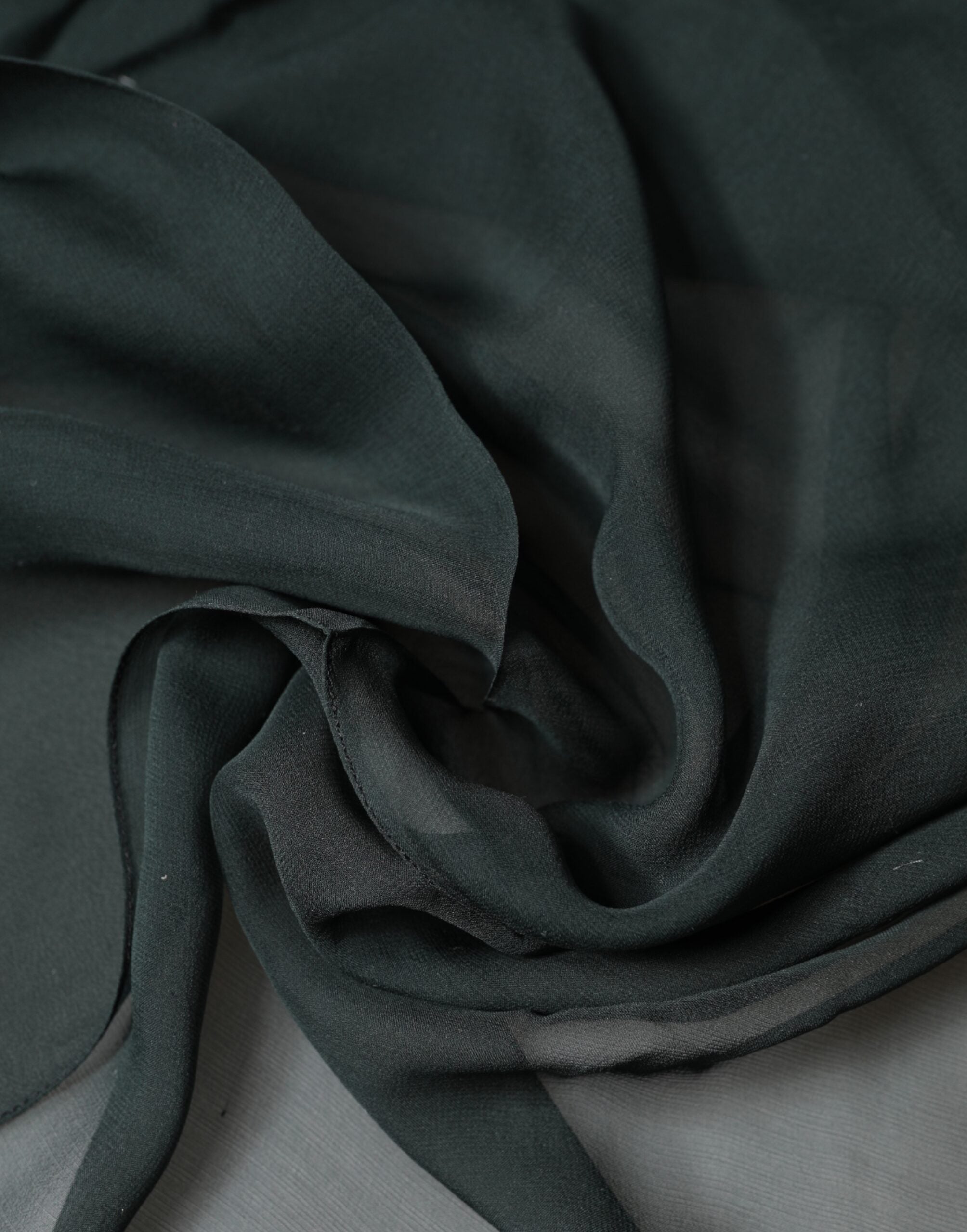 Dark Green Silk Neck Wrap Foulard Scarf - ventzia