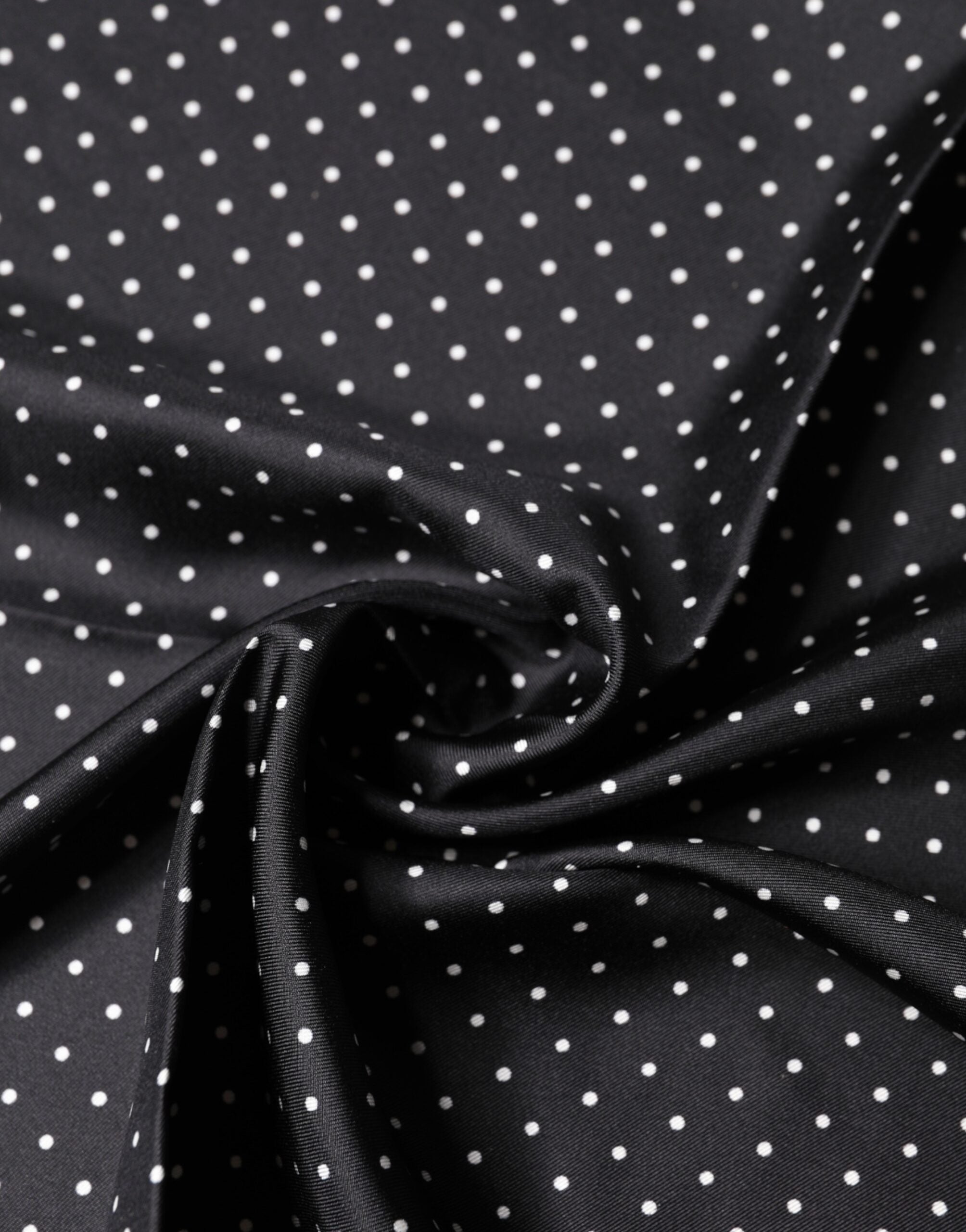 Black Polka Dot Silk Square Foulard Scarf - ventzia