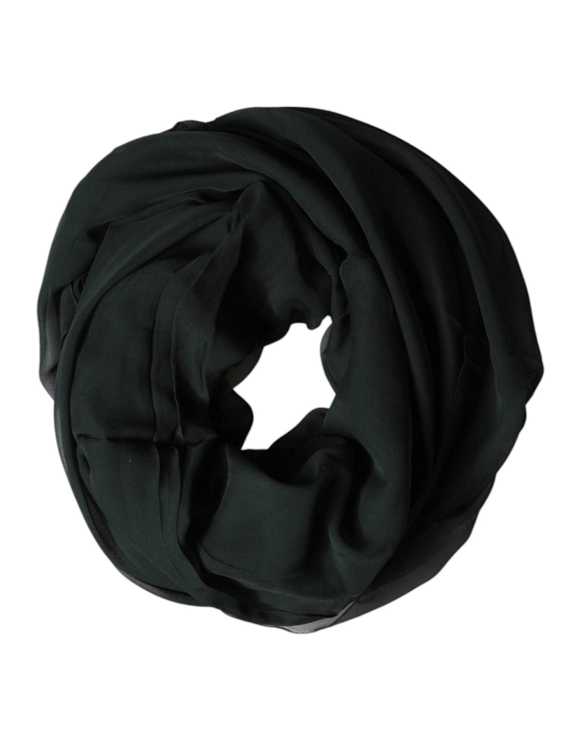 Dark Green Stole Silk Neck Wrap Shawl Scarf - ventzia