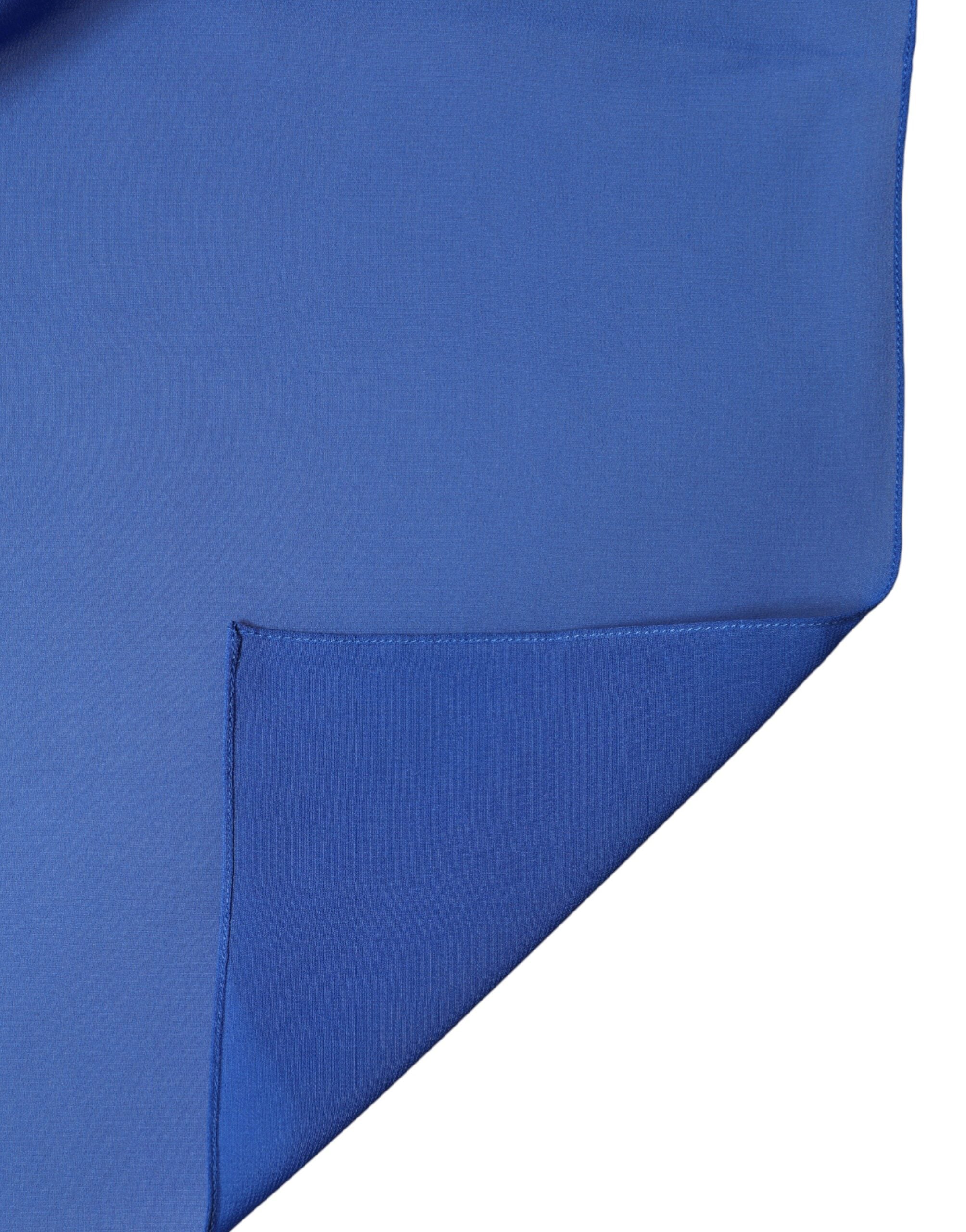 Blue Silk Stole Neck Wrap Shawl Men Scarf - ventzia