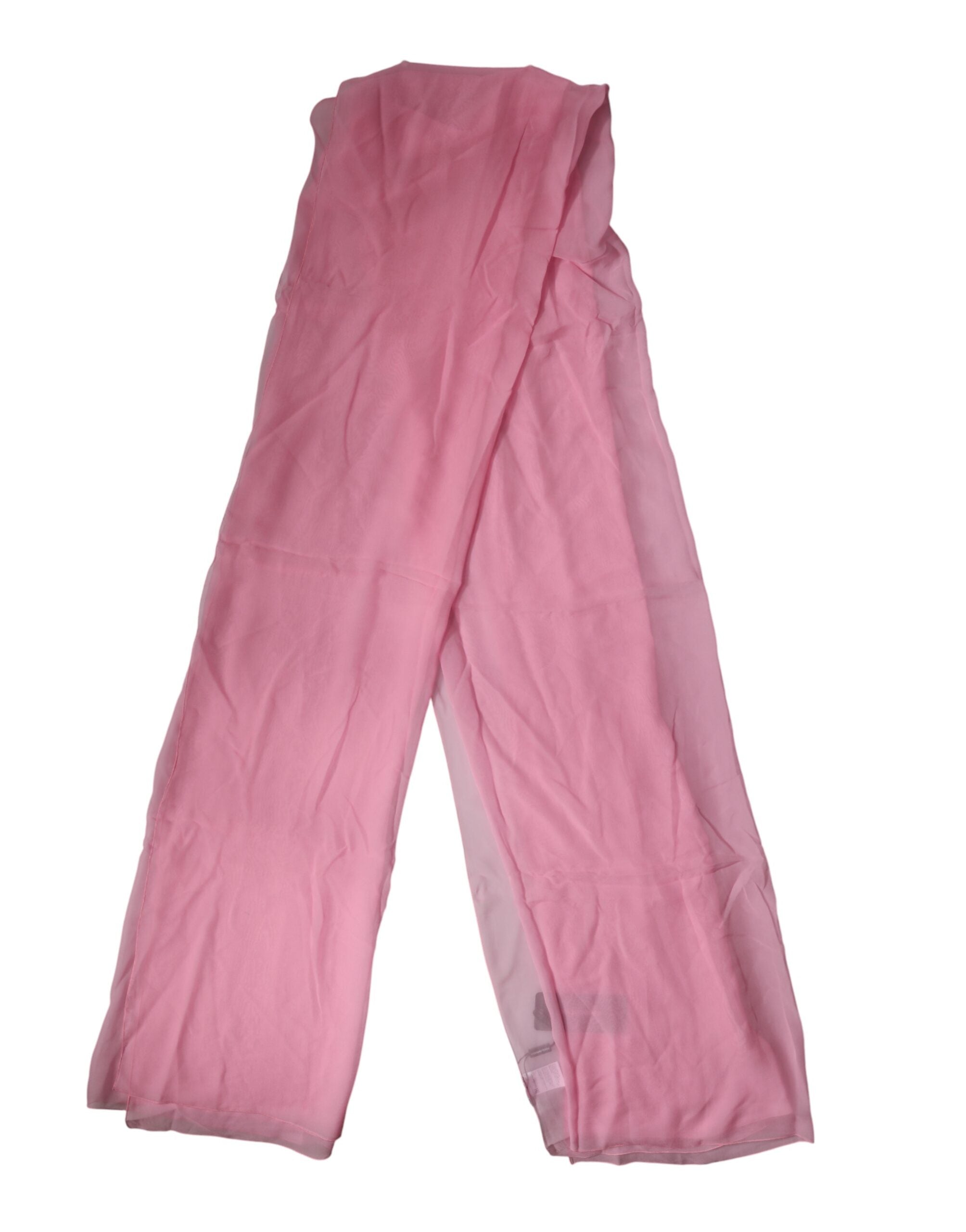 Pink Silk Sash Neck Wrap Shawl Men Scarf - ventzia