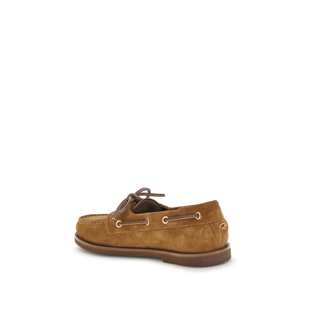 Brown Calf Leather Bos Taurus Slip-On Loafers - ventzia