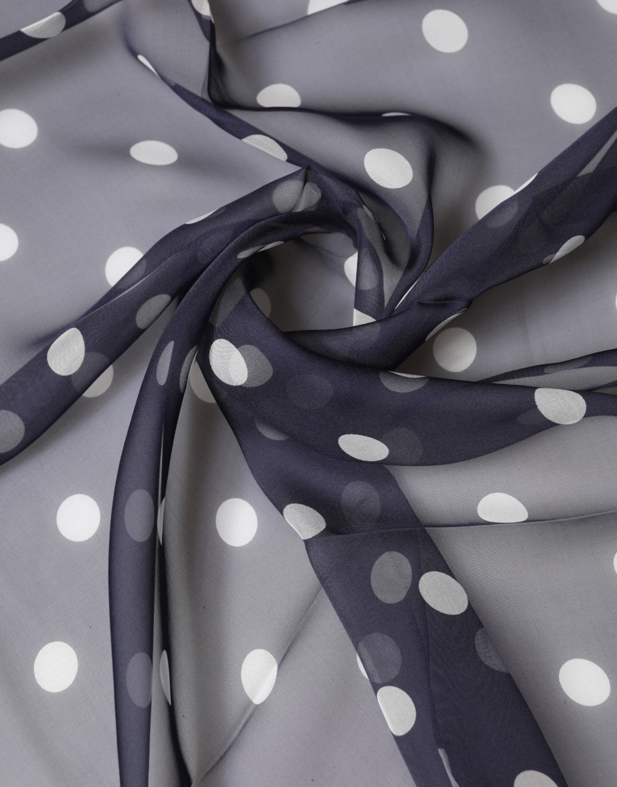 Blue Polka Dot Silk Square Foulard 91.5cm x 89.5cm Scarf - ventzia