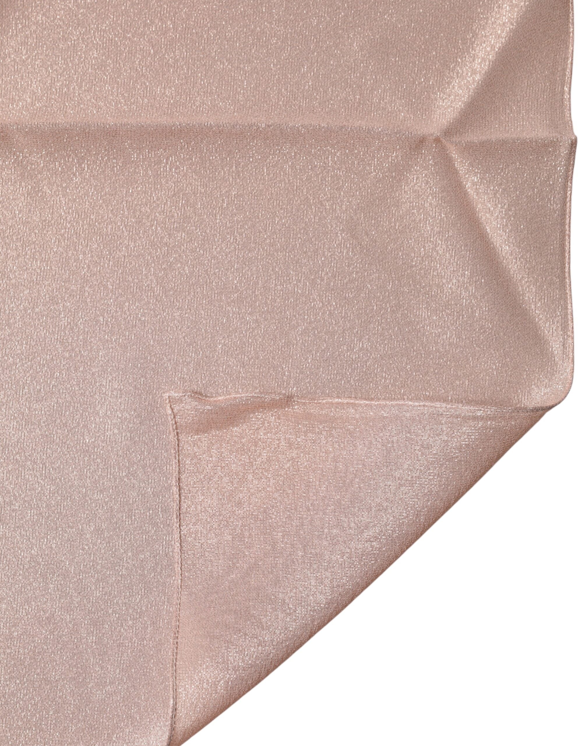 Light Pink Silk Blend Square Foulard 87.5cm x86.5cm Scarf - ventzia
