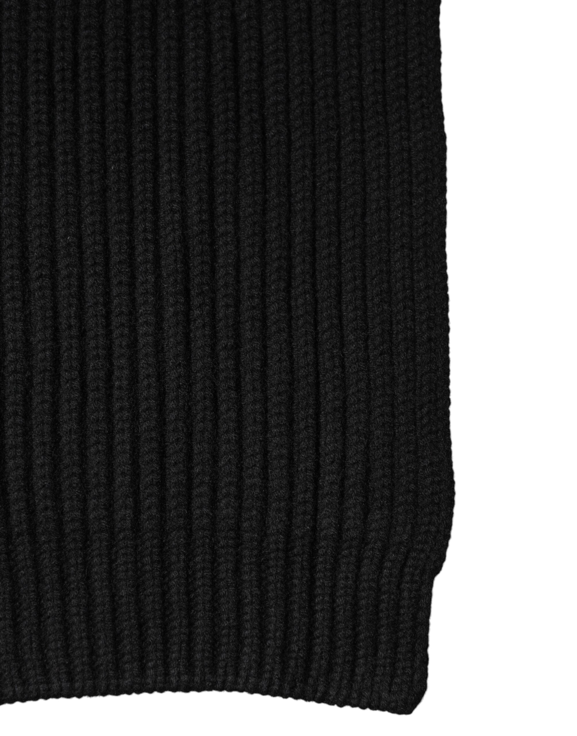 Black Cashmere Knit Neck Wrap Shawl 202cm x 26cm Scarf - ventzia