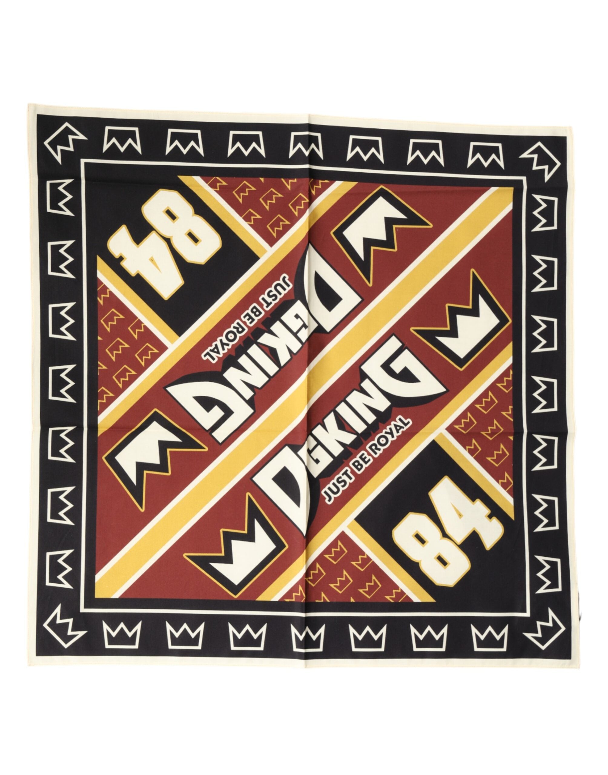Multicolor DG King Square Foulard Men 50.5cm x 50cm Scarf - ventzia