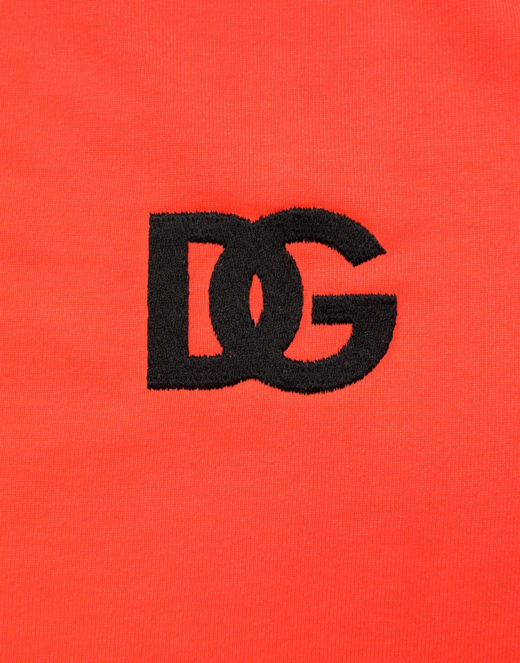 Neon Orange Polyester Crew Neck Men T-shirt - ventzia