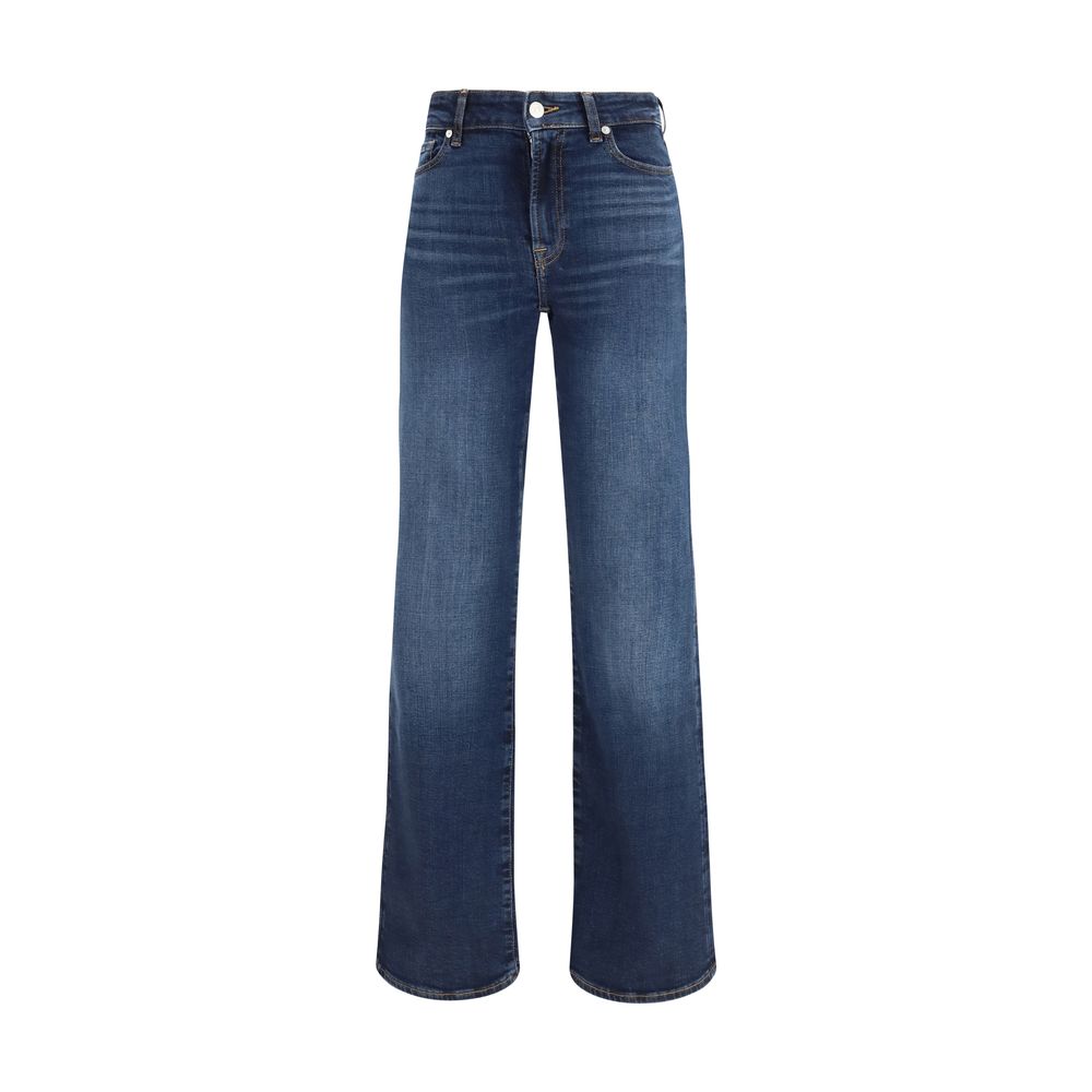 Blue Cotton Bootcut Jeans - ventzia