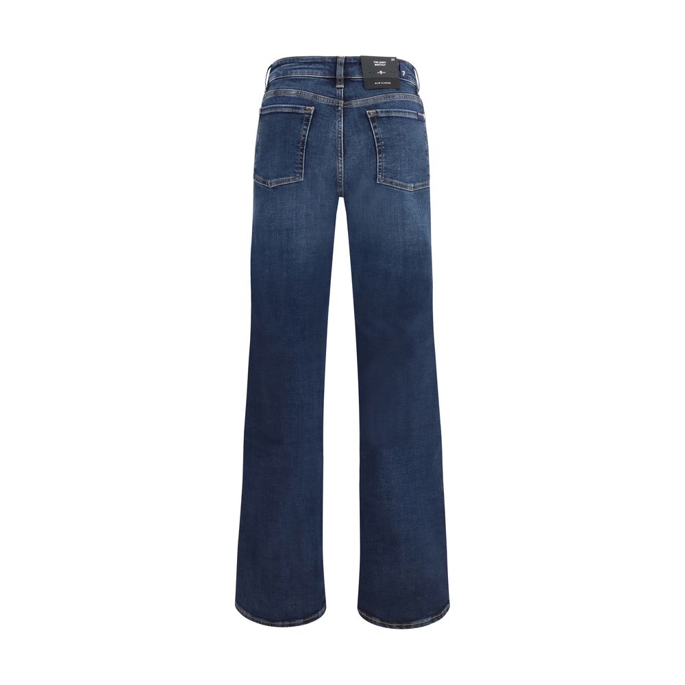 Blue Cotton Bootcut Jeans - ventzia