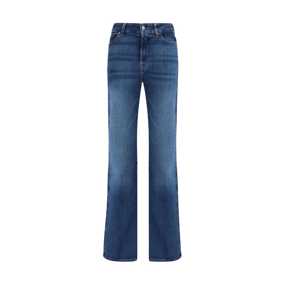 Blue Cotton Bootcut Jeans - ventzia