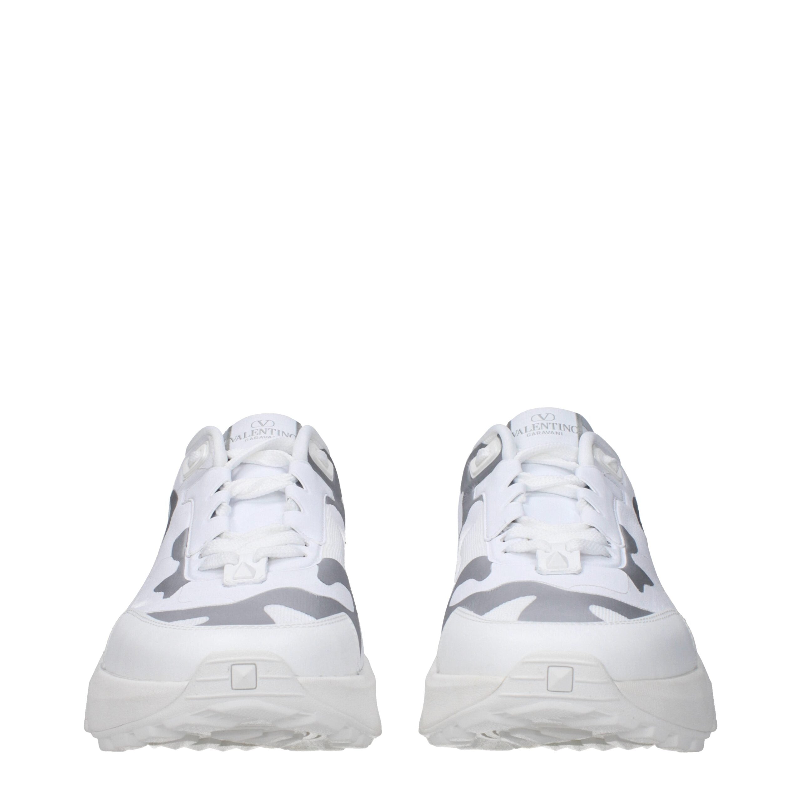 White Fabric Athletic Sneakers - ventzia