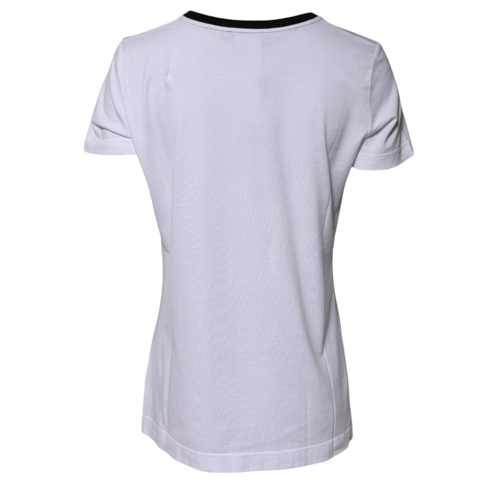 White Eleganza Cotton Crew Neck Tee T-shirt - ventzia