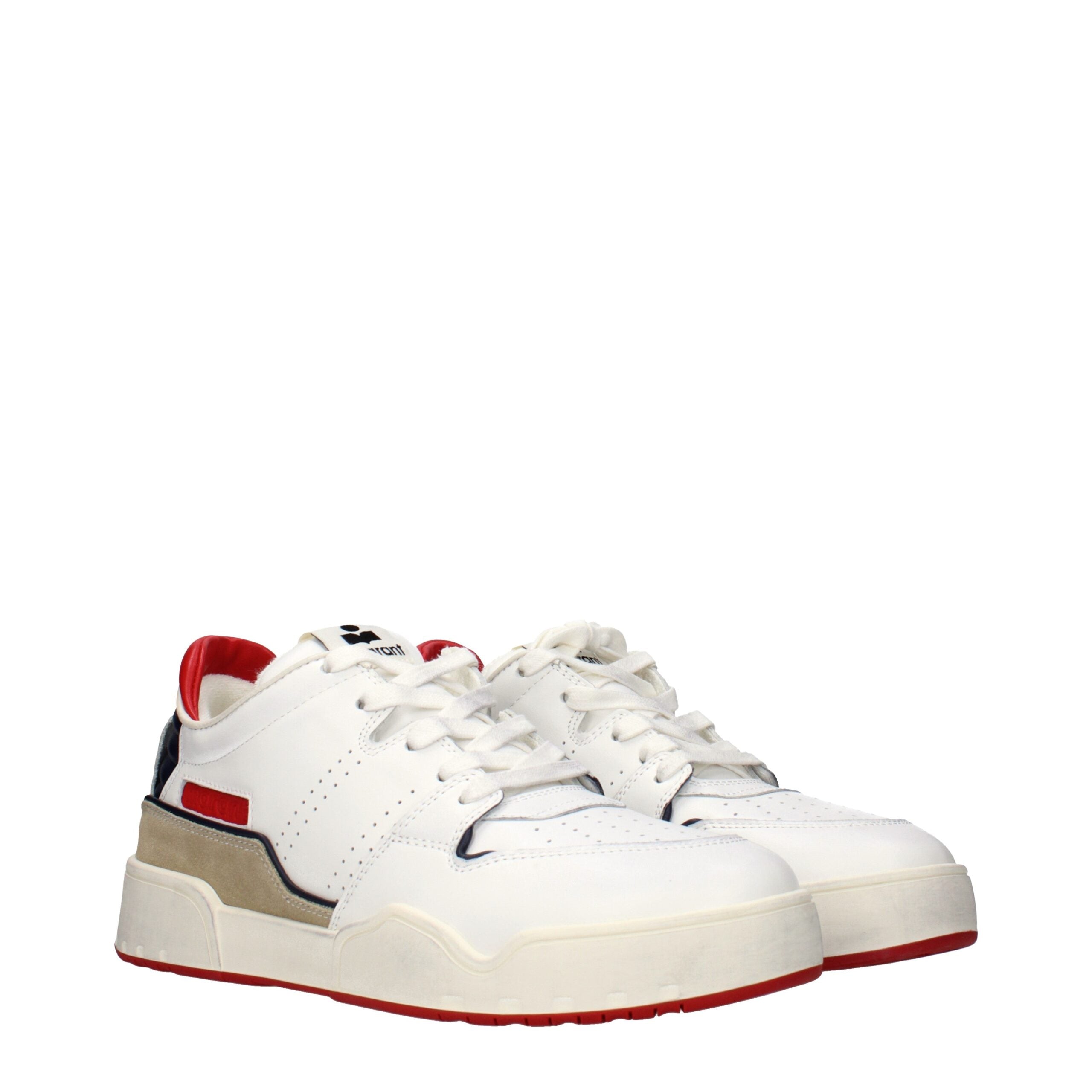 White Leather Low Top Sneakers - ventzia