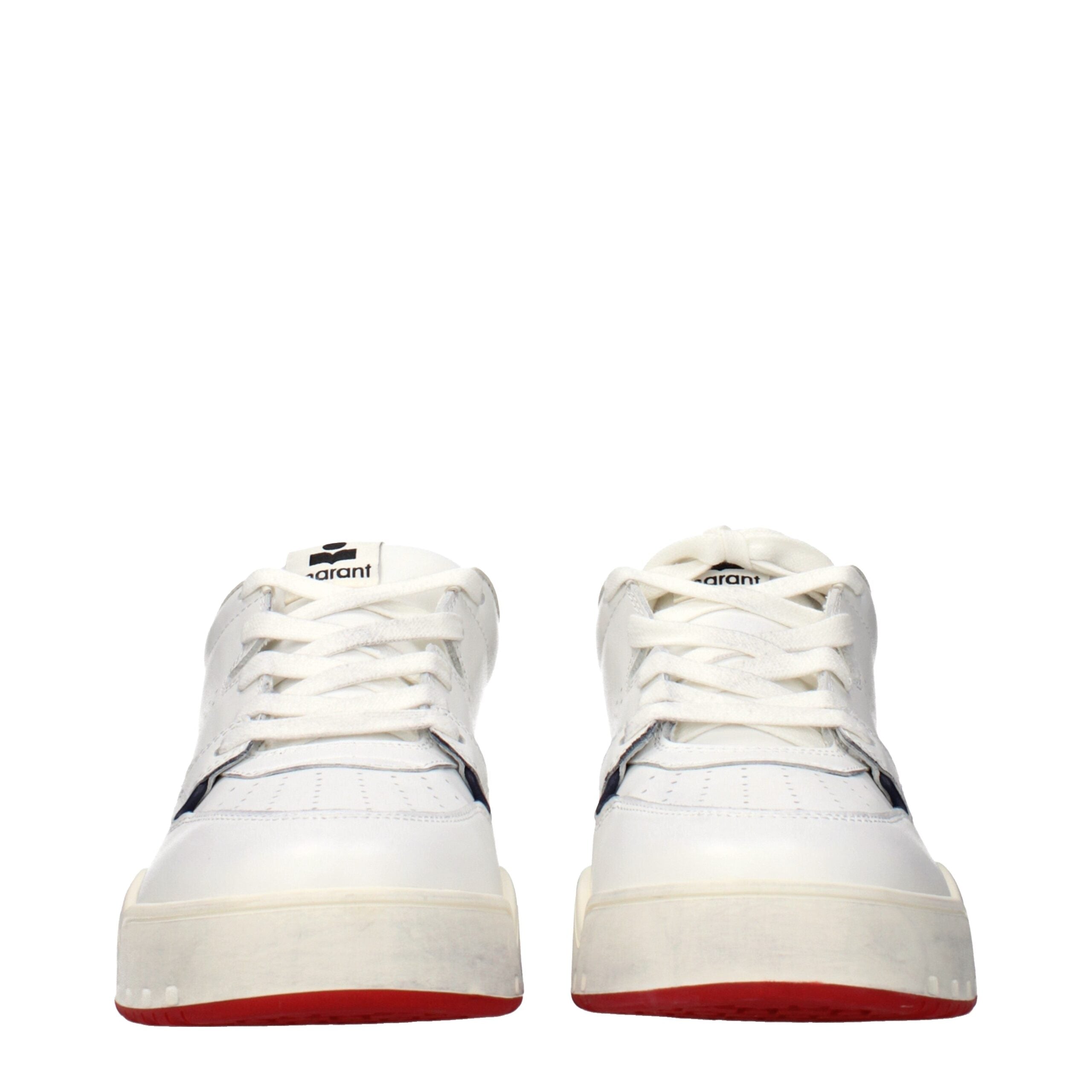 White Leather Low Top Sneakers - ventzia