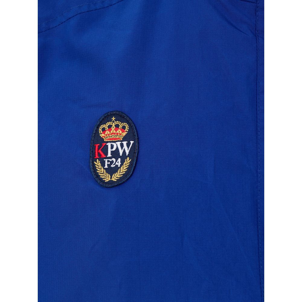 Blue Polyester Sleveless Jacket - ventzia