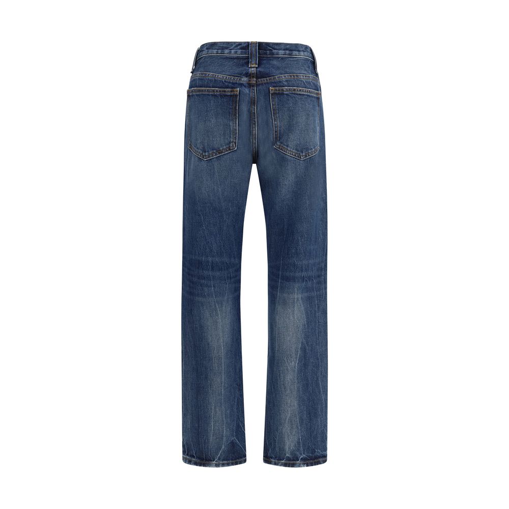 Blue Cotton High-Waisted Jean - ventzia
