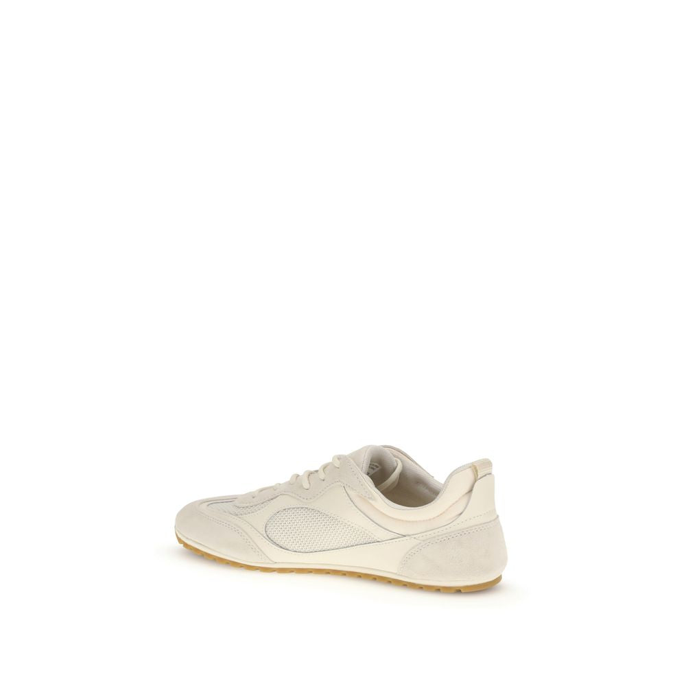 Beige Calf Leather Bos Taurus Low Top Sneakers - ventzia