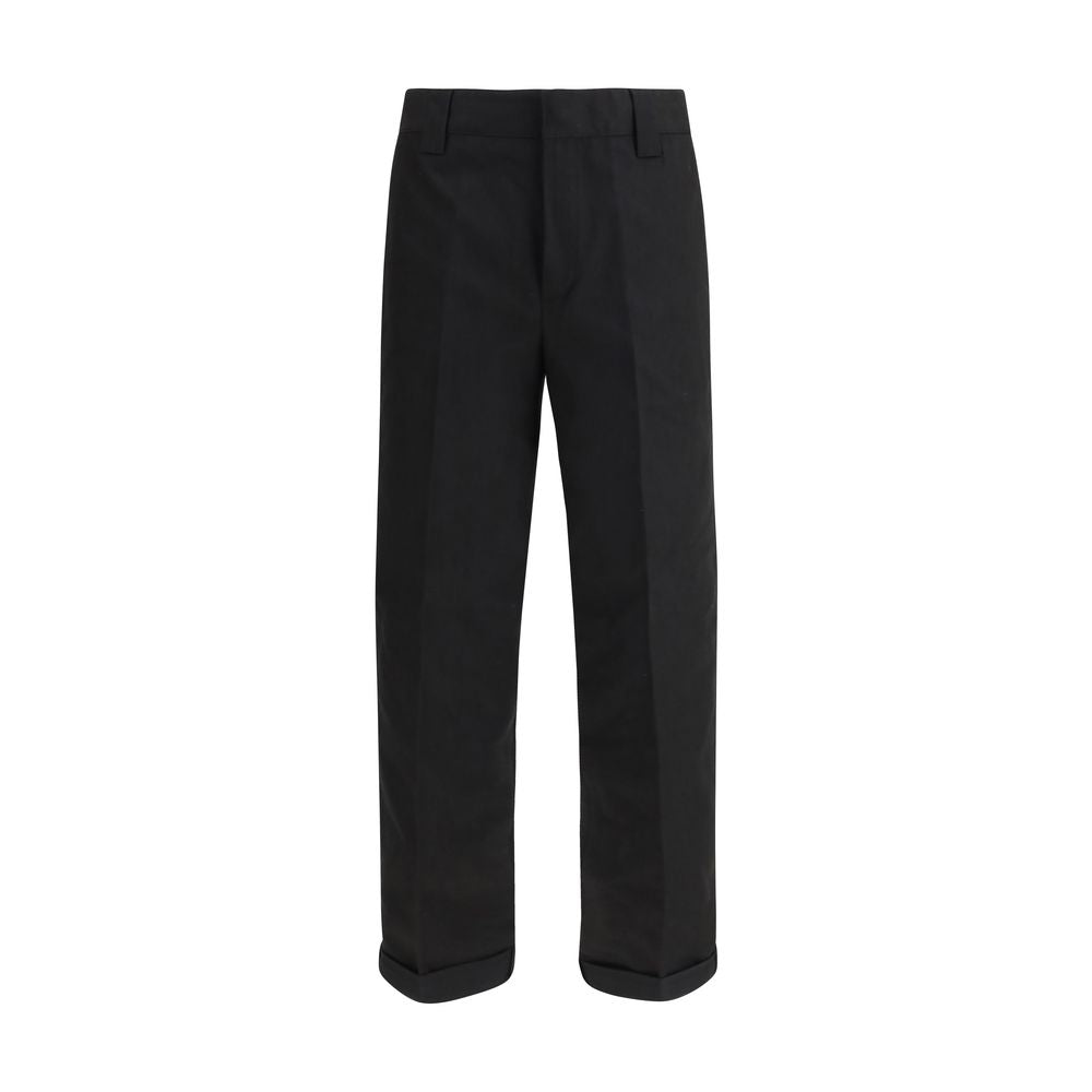 Black Cotton Chino Pants - ventzia
