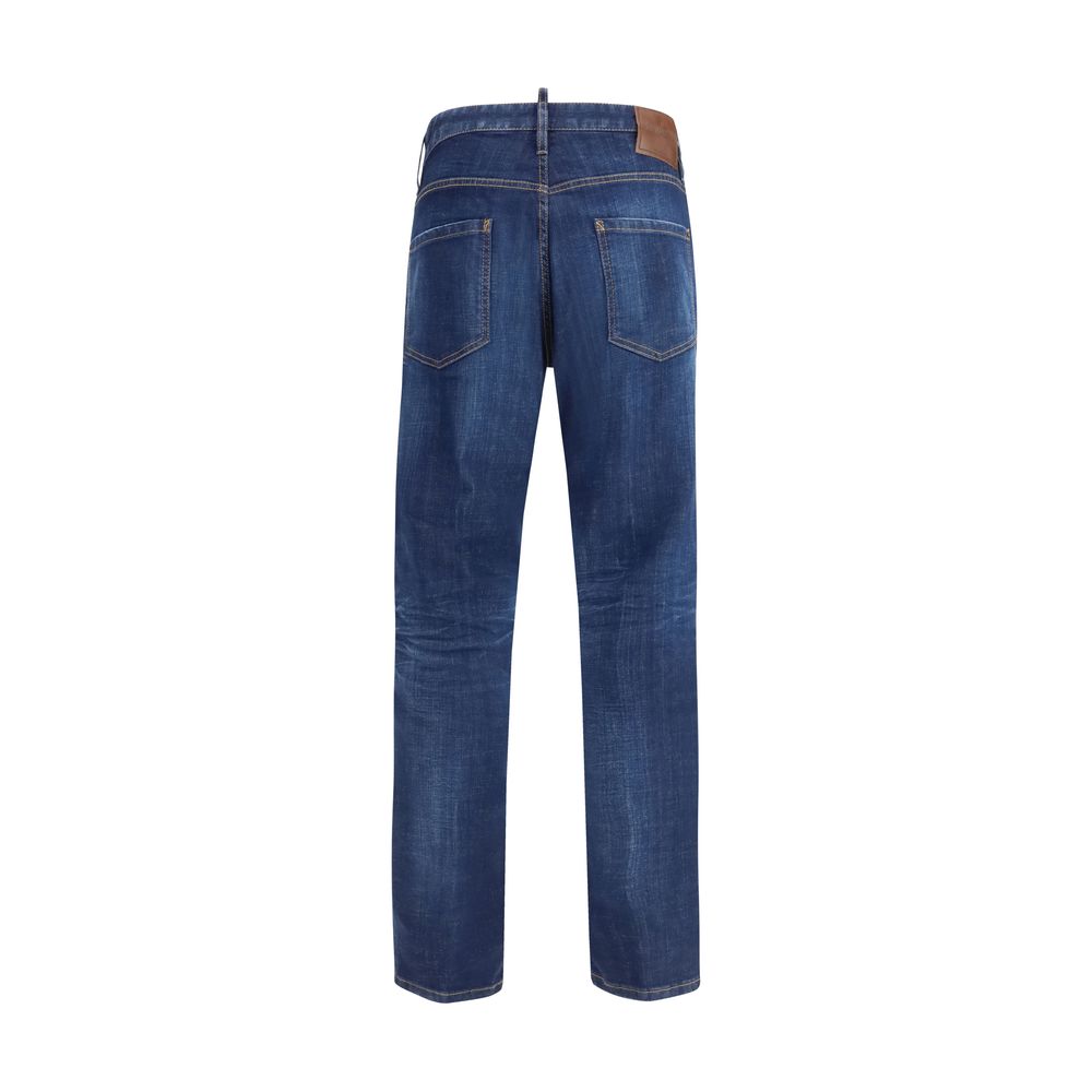 Blue Cotton Slim Fit Jeans - ventzia