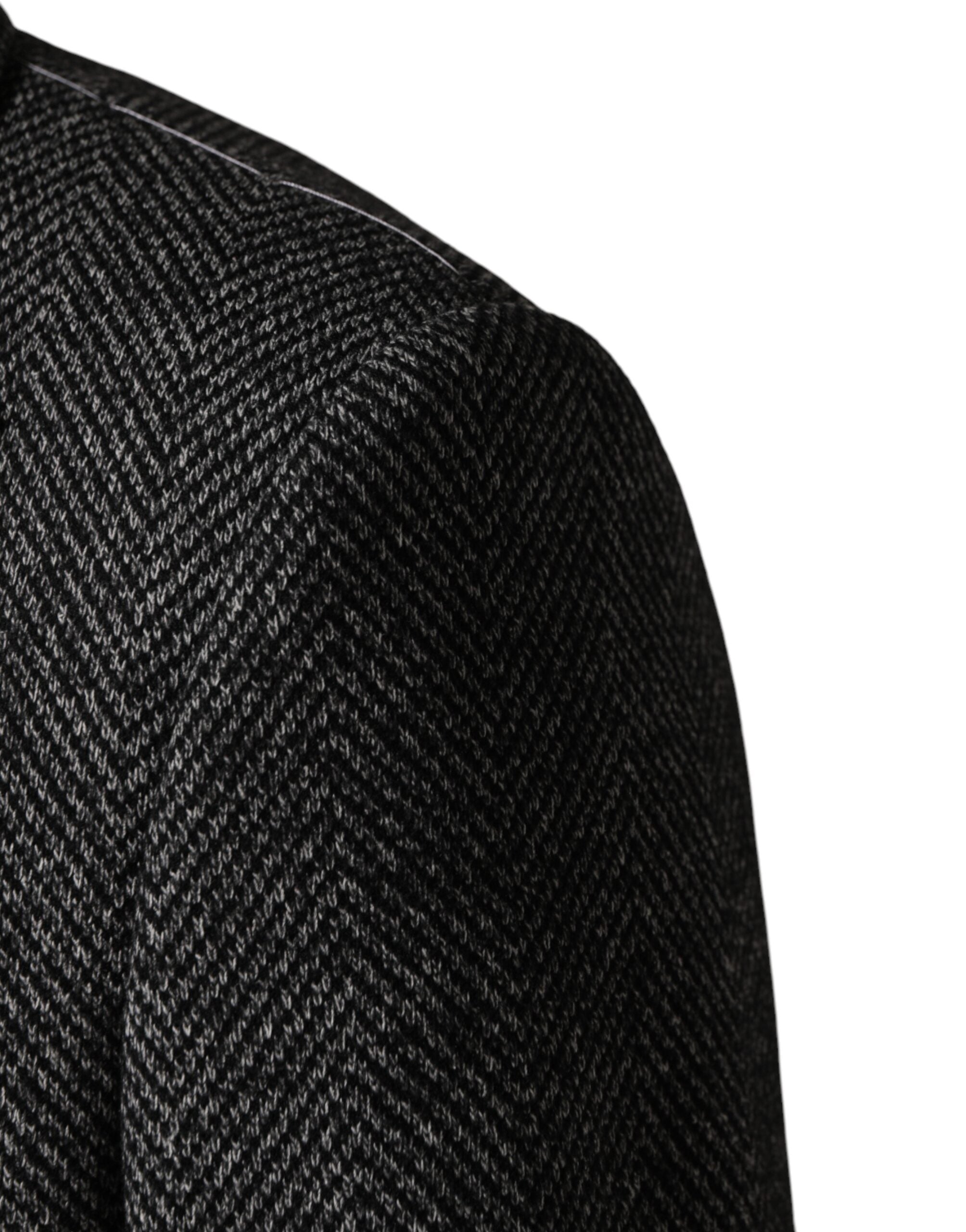 Gray Wool Blend Long Trench Coat Men Jacket - ventzia