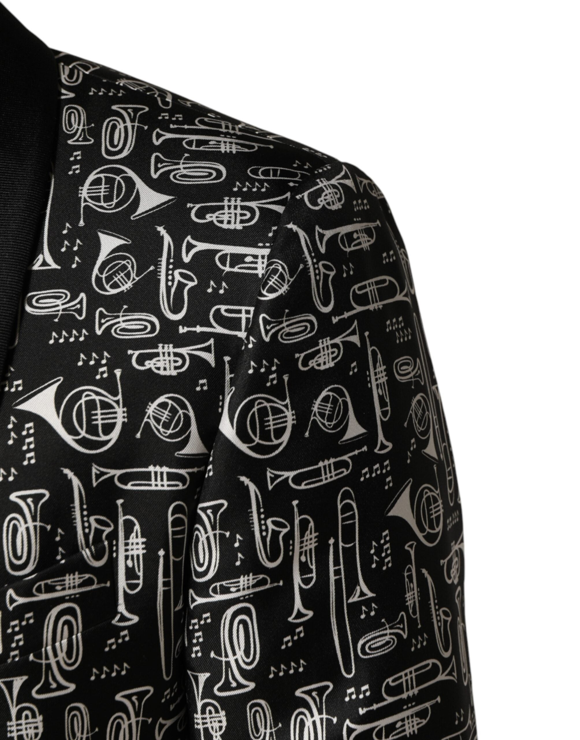 Black Jazz Club Silk Single Breasted Blazer - ventzia