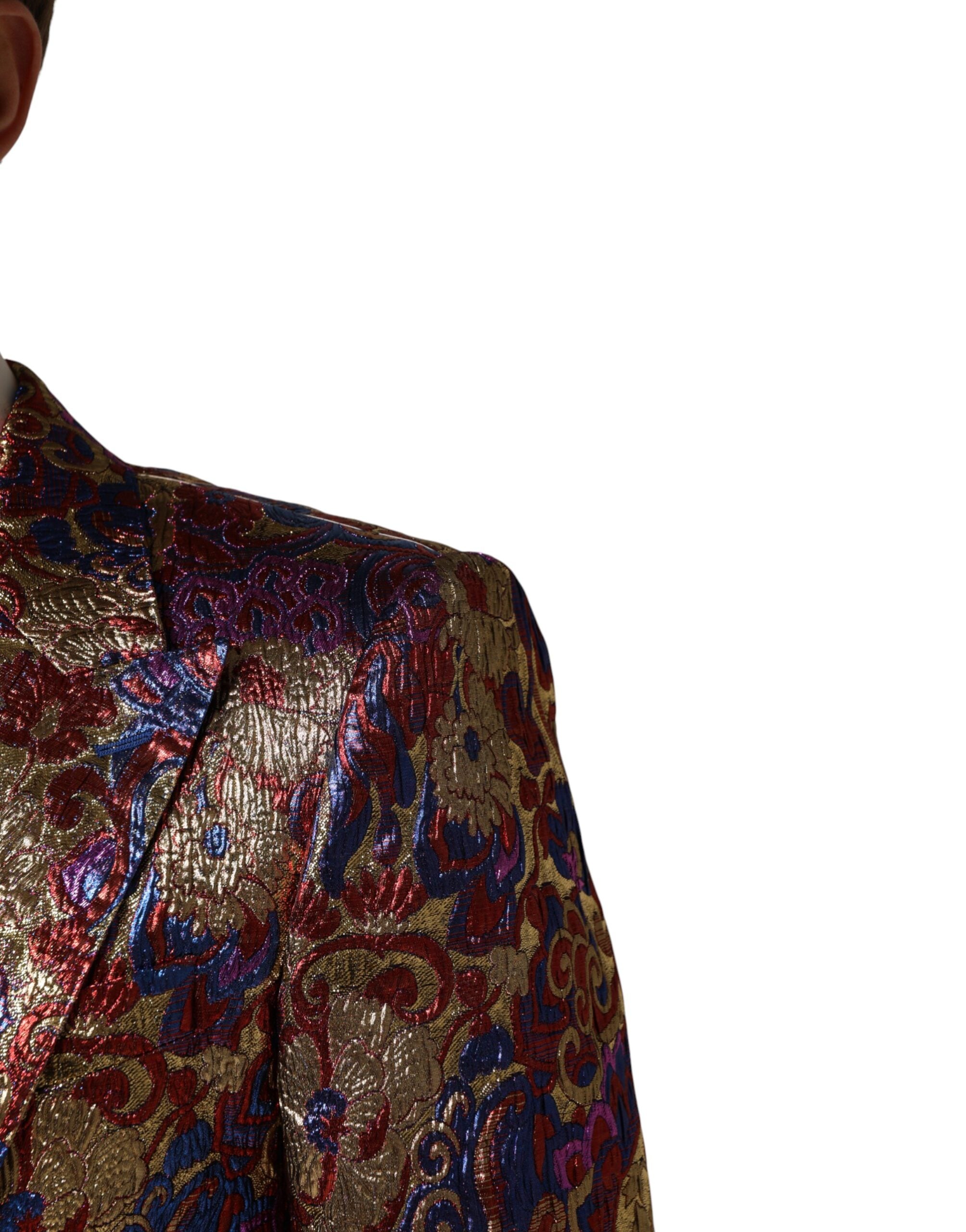 Multicolor Jacquard Single Breasted Blazer - ventzia