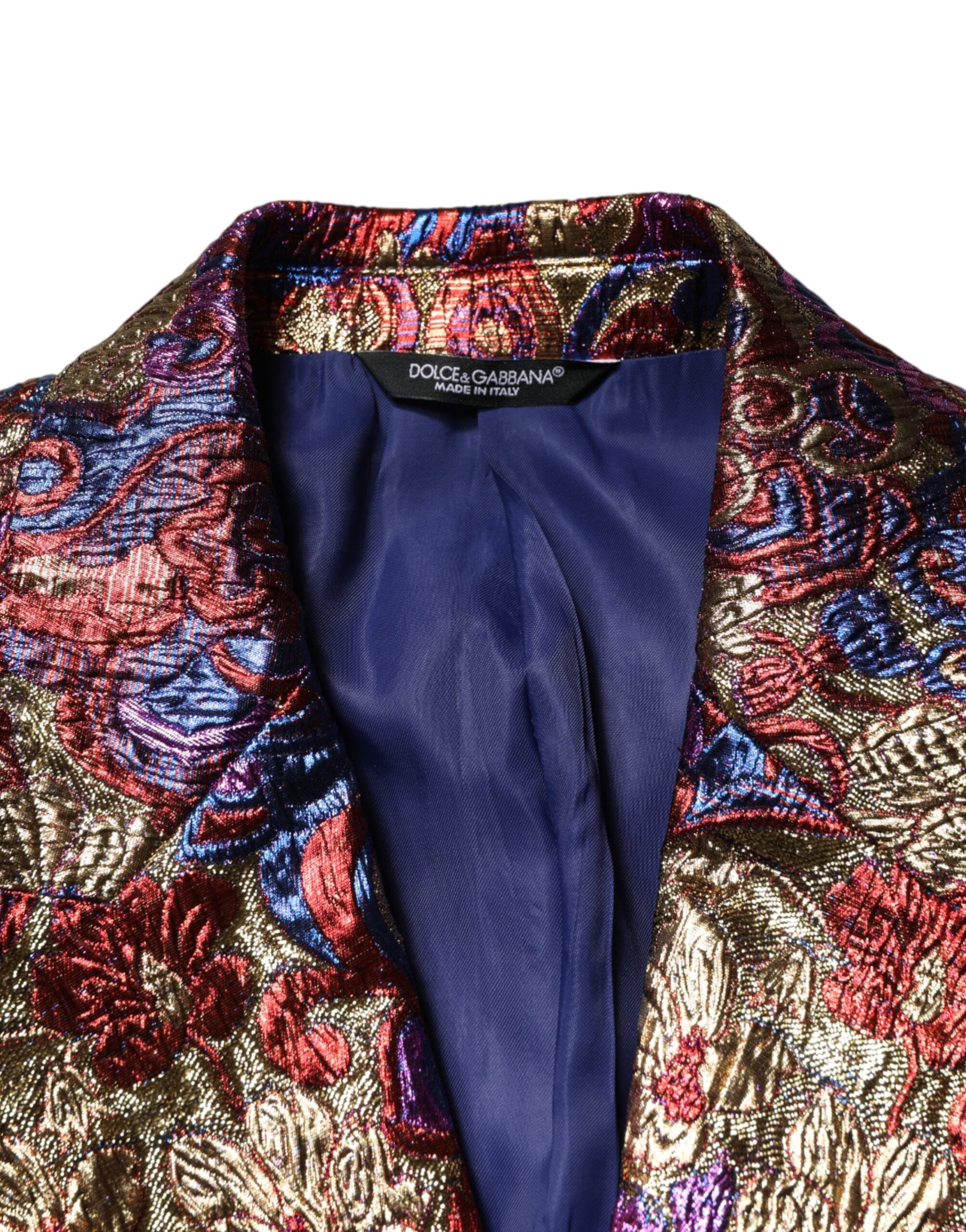 Multicolor Jacquard Single Breasted Blazer - ventzia