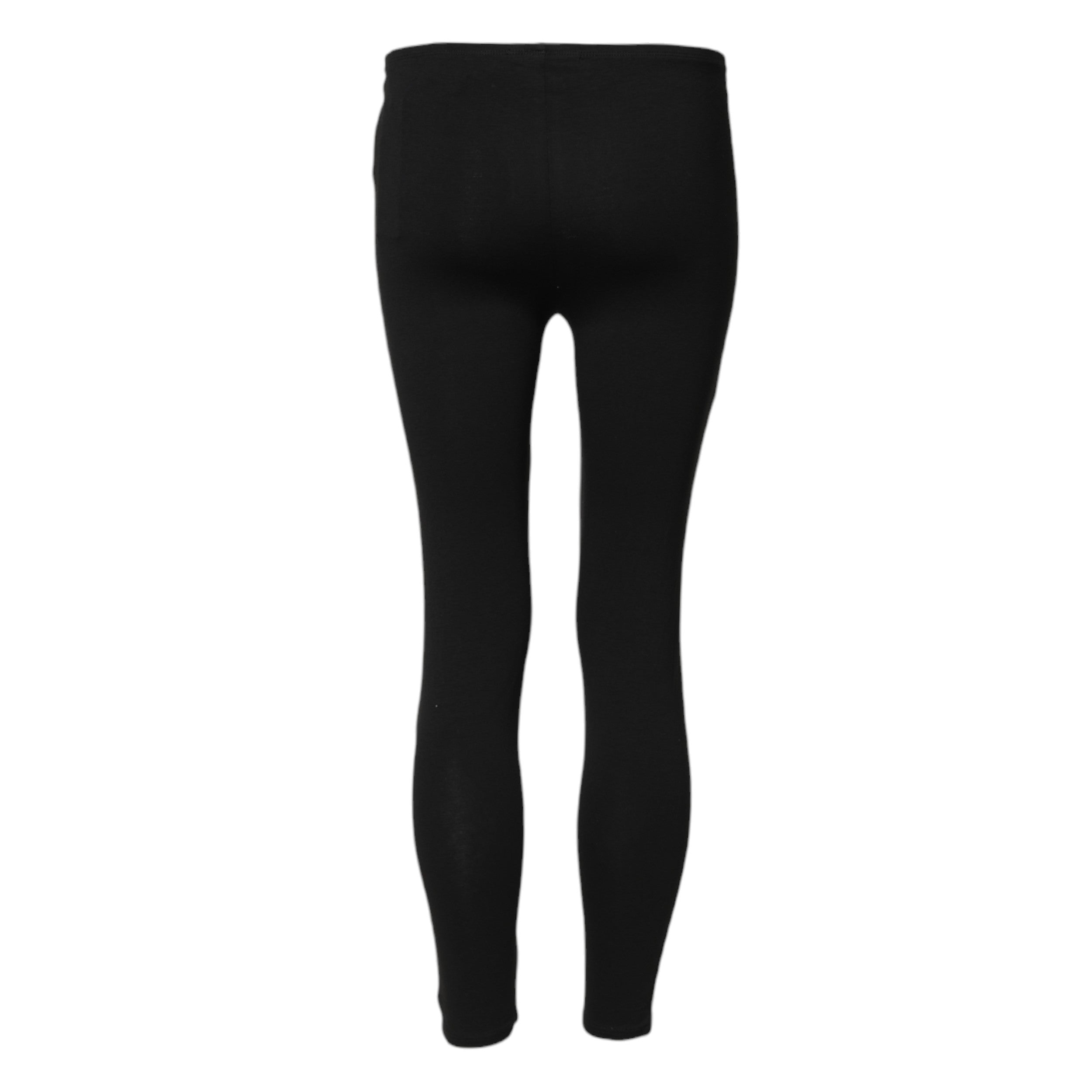 Black Skinny Mid Waist Leggings Cropped Trouser Pants - ventzia