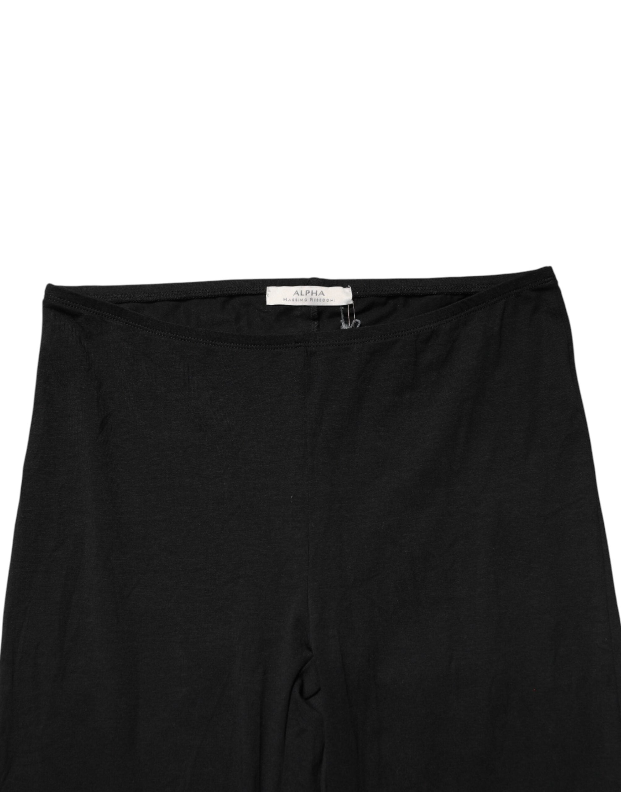 Black Skinny Mid Waist Leggings Cropped Trouser Pants - ventzia