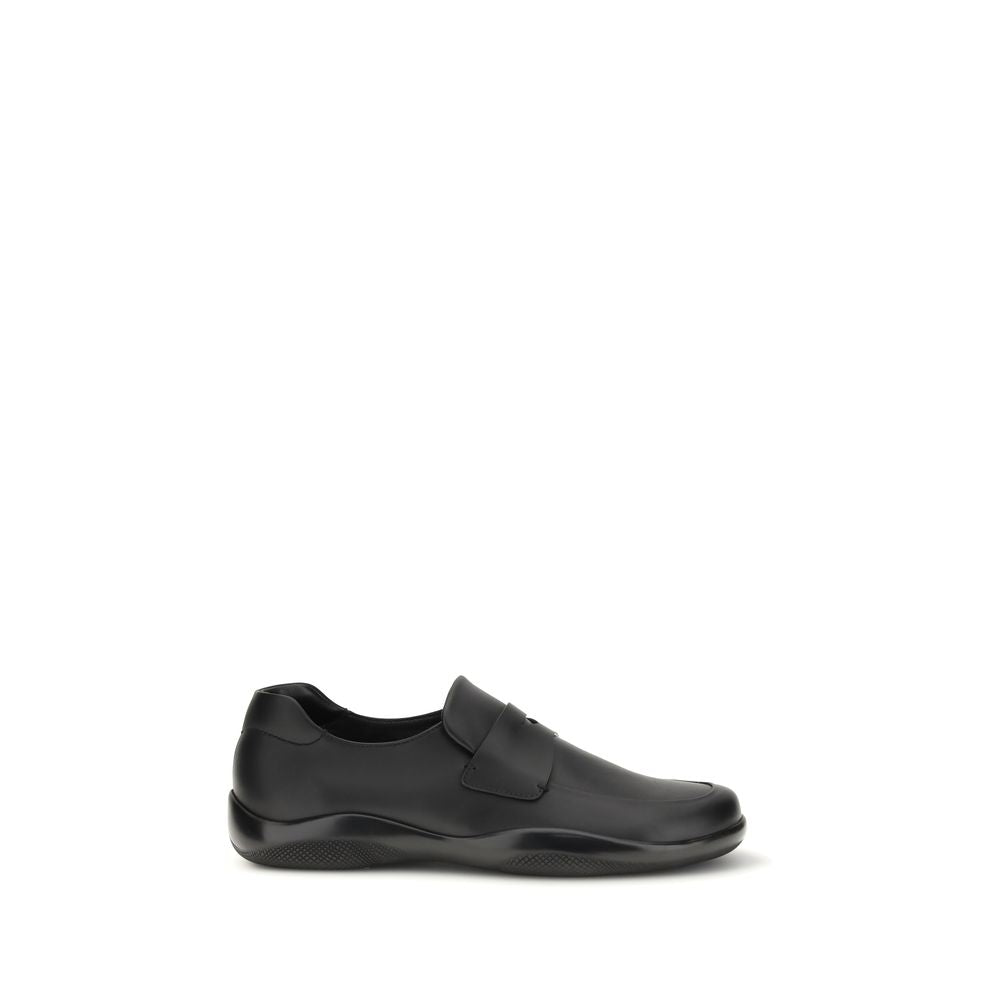 Black Calf Leather Bos Taurus Slip-On Loafers - ventzia