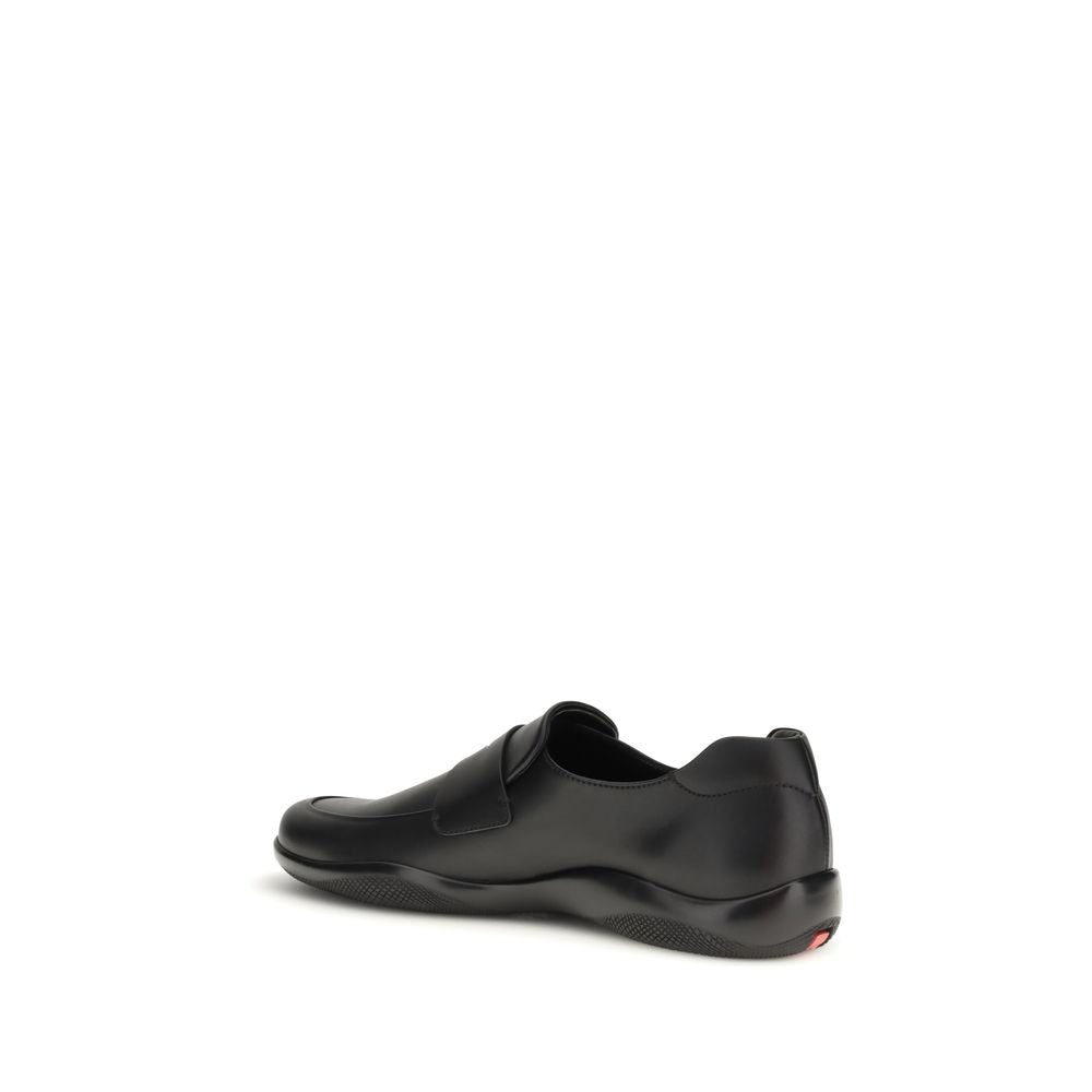 Black Calf Leather Bos Taurus Slip-On Loafers - ventzia