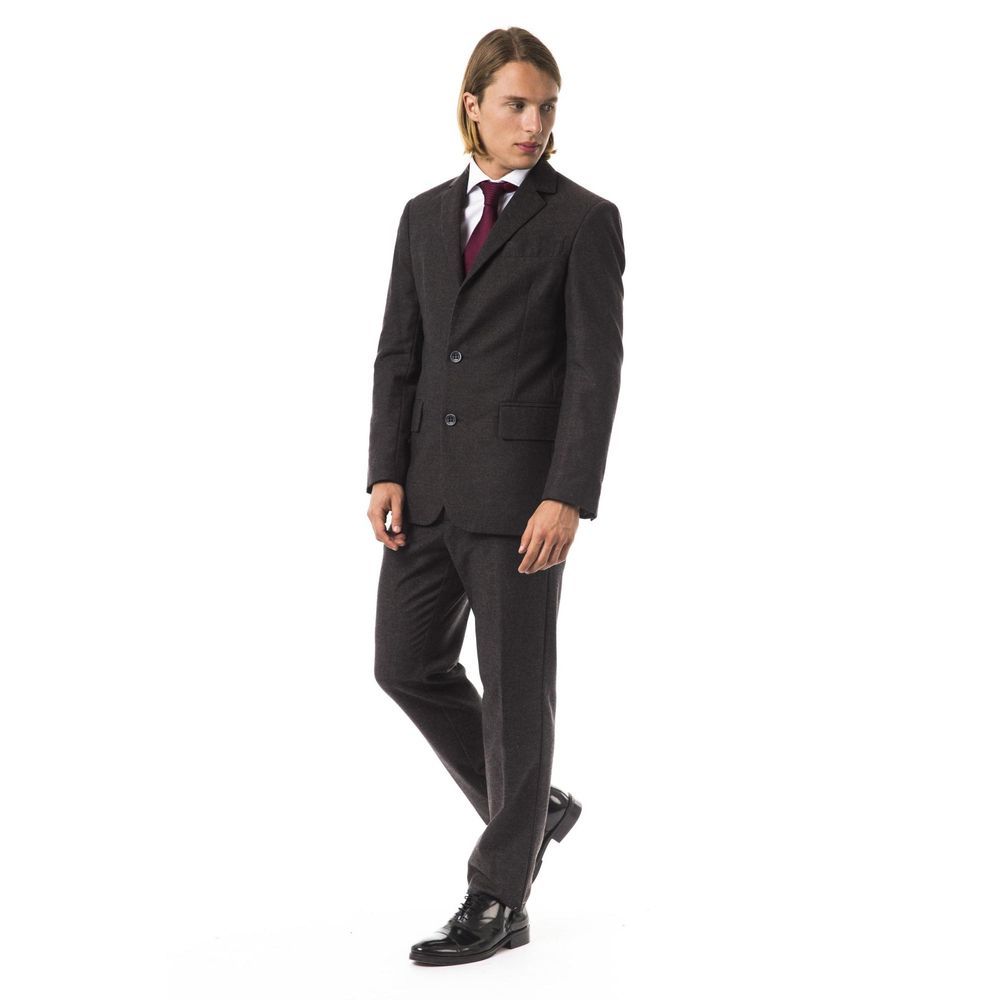 Brown Cotton Two-Piece Suit - ventzia
