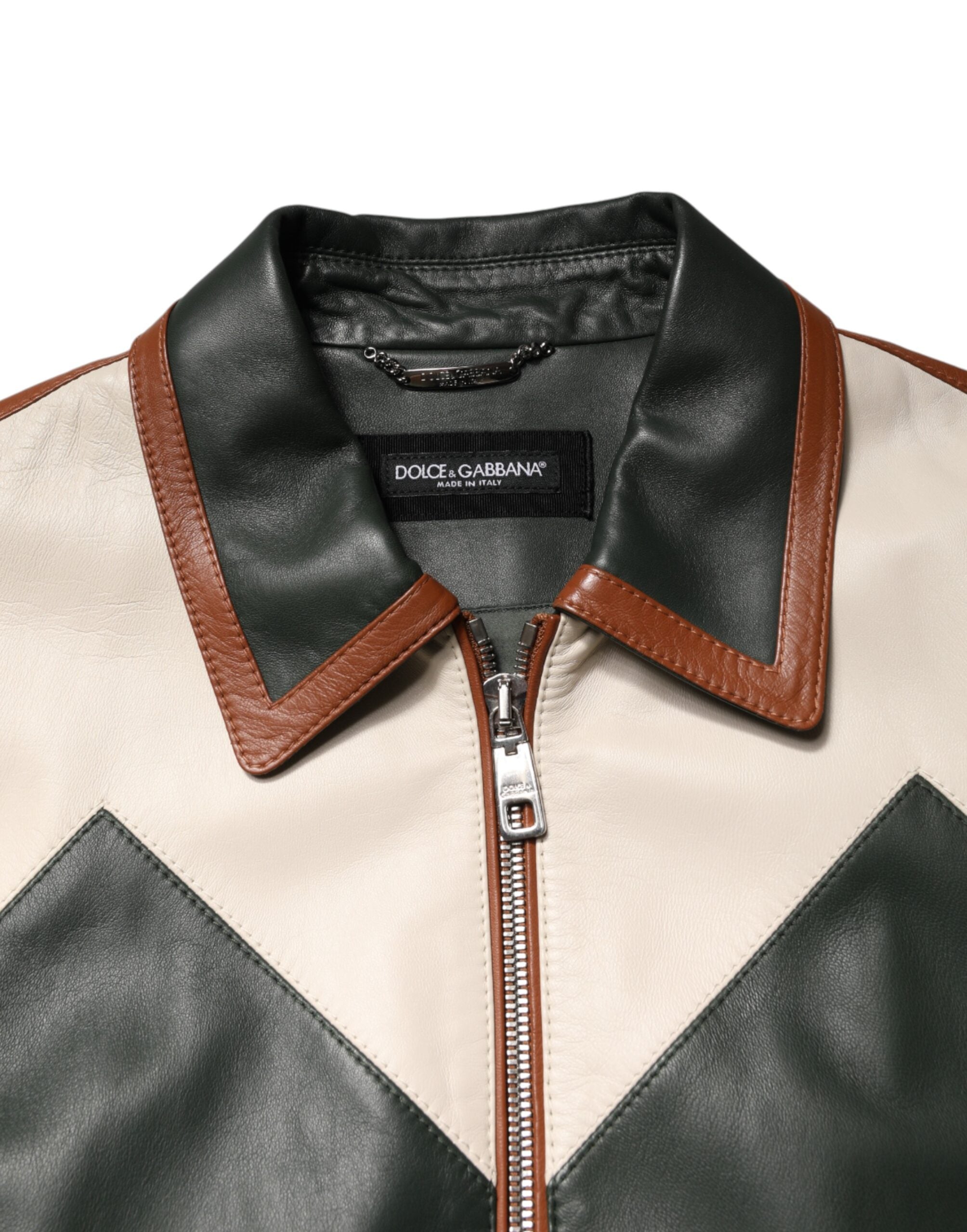 Multicolor Leather Full Zip men Biker Jacket - ventzia