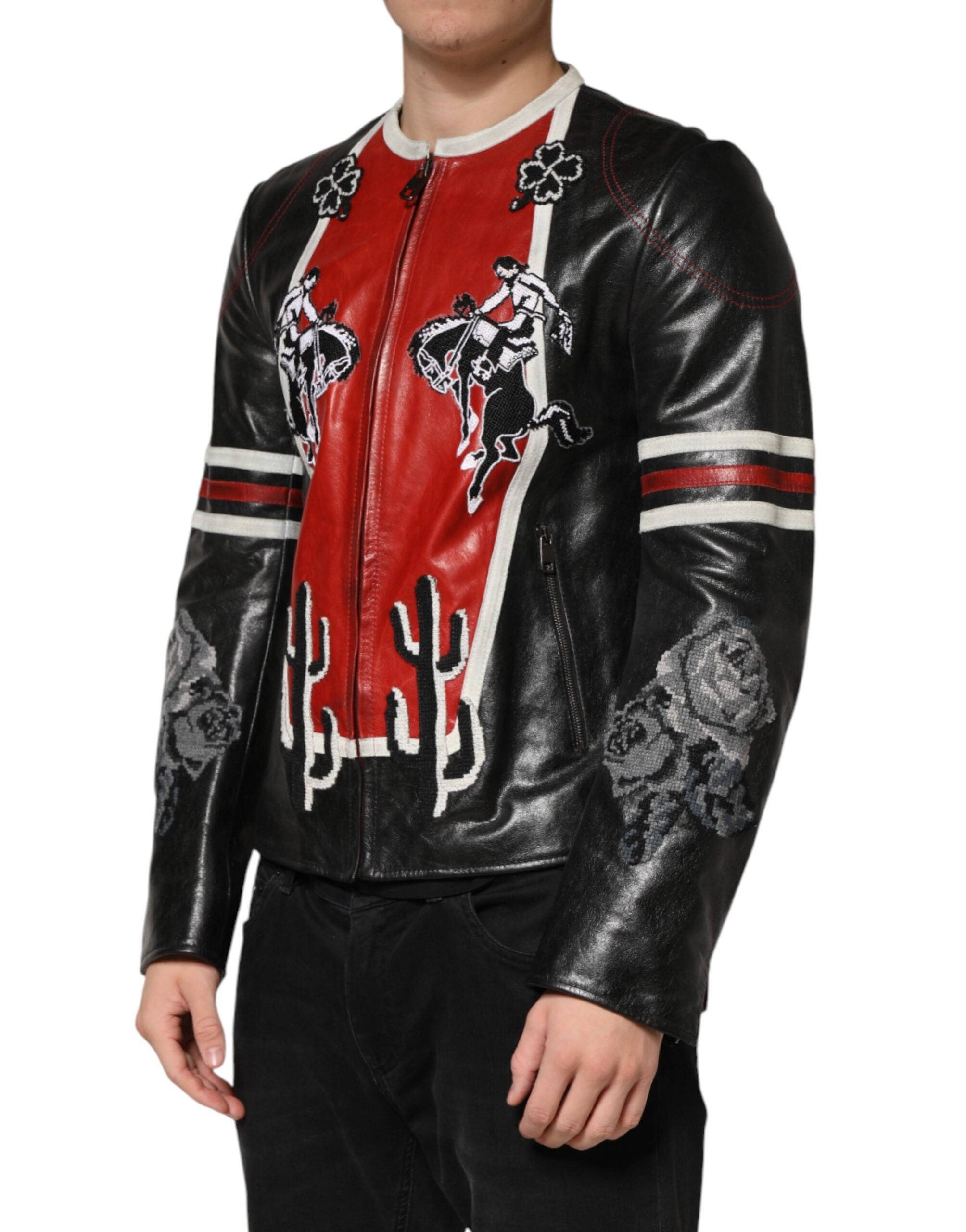 Multicolor Guns n' Roses Full Zip Men Biker Jacket - ventzia