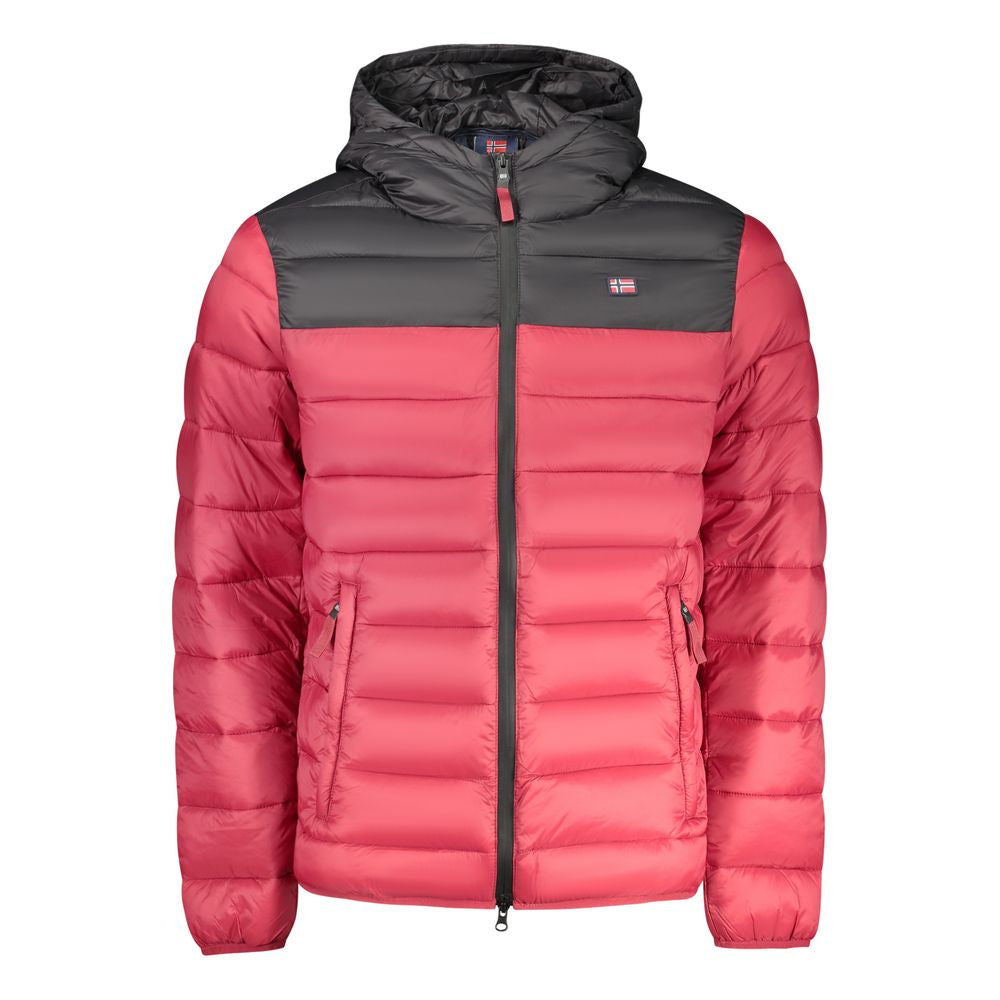 Red Polyamide Mens Jacket - ventzia