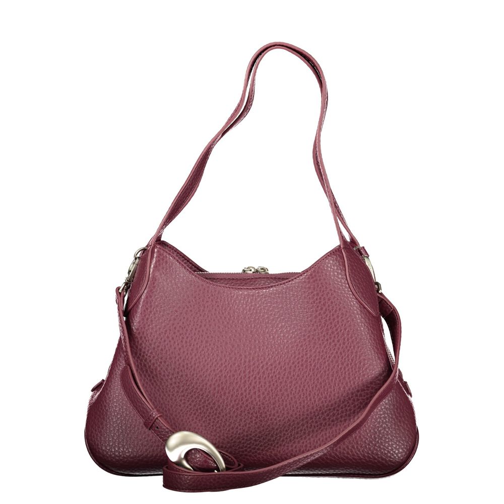 Rosso Polyurethane Women Handbag - ventzia